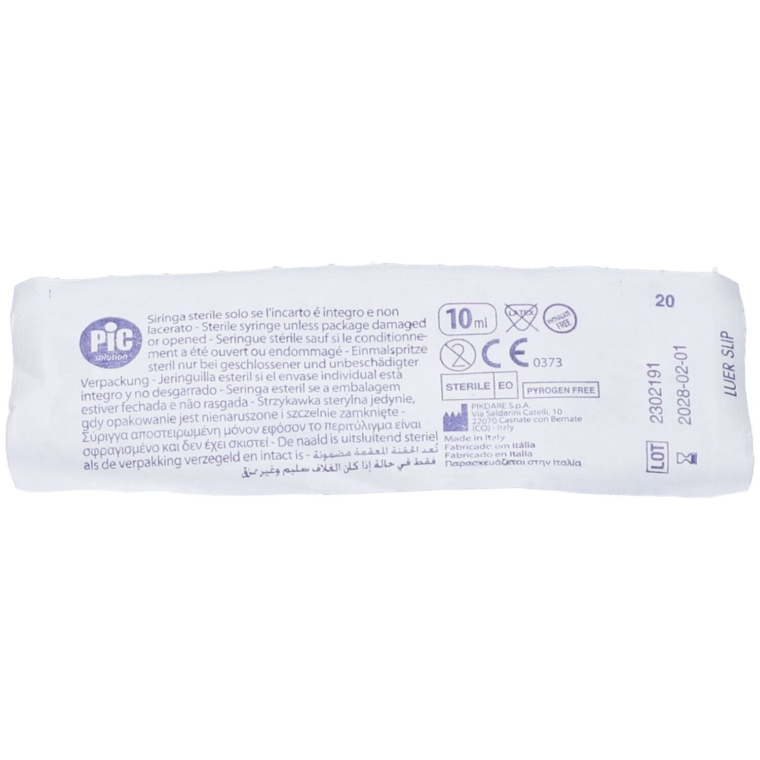 Siringa Plastica Senza Ago Sterile 10Ml Cent