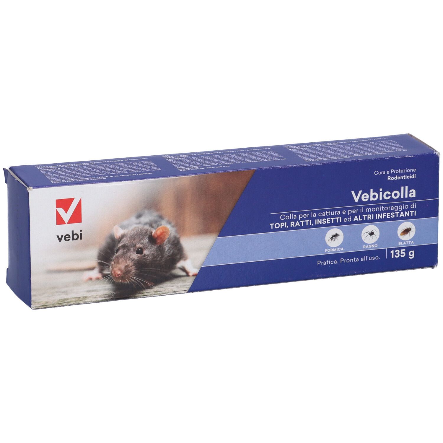 VEBICOLLA Trappola A Colla Per Topi E Insetti – Non Velenosa – Tavoletta 28x19 Cm – Pronta All'Uso