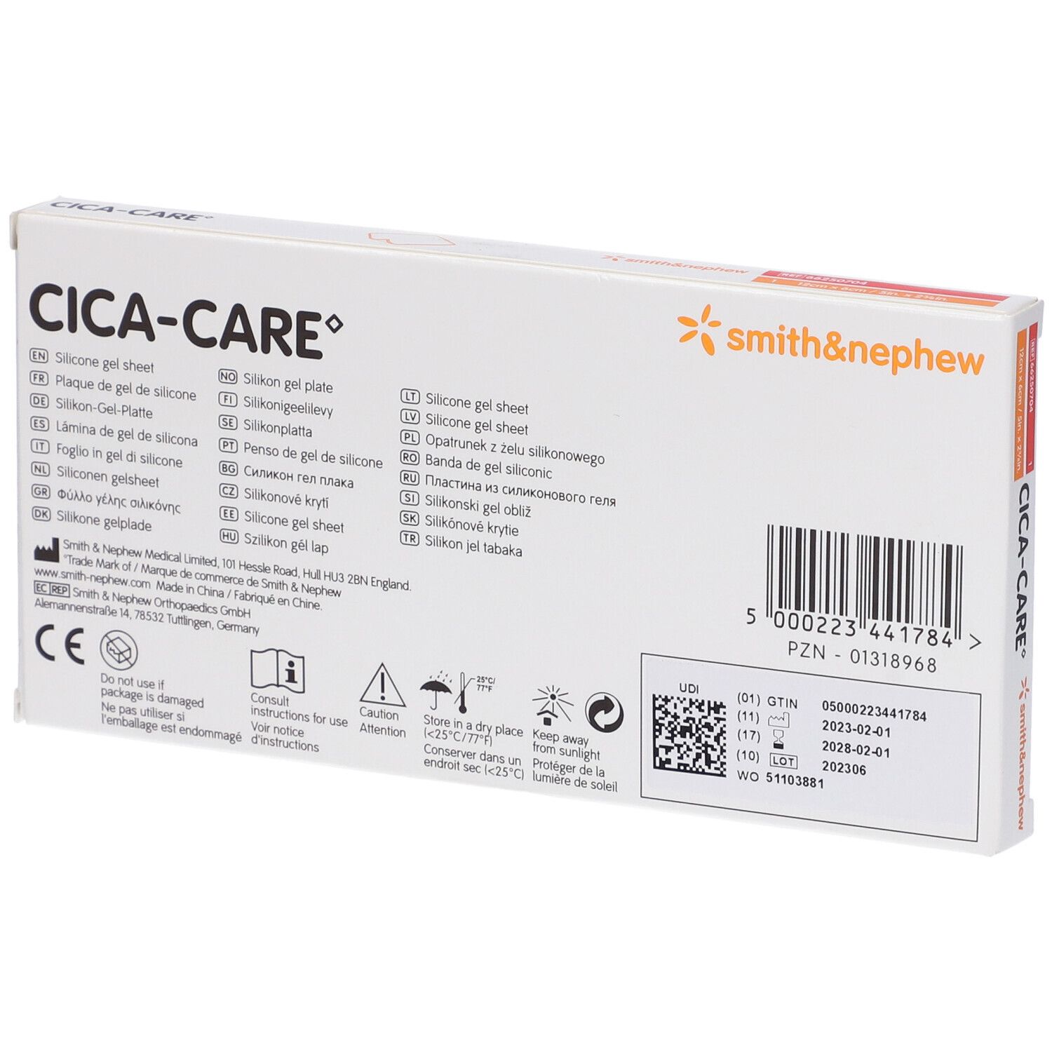 Cica-Care Medicazione Gel in Silicone 12x6 cm