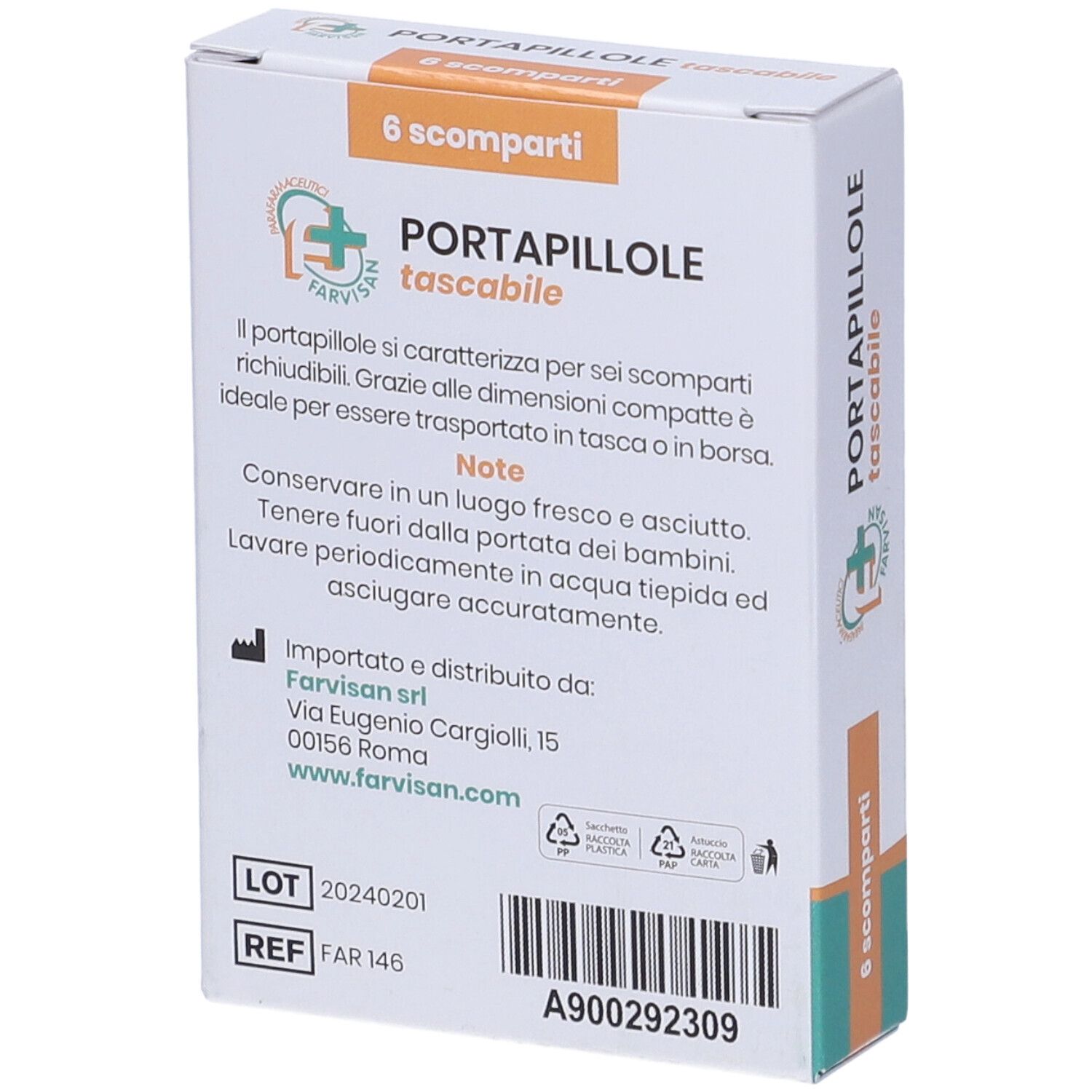 Portapillole 6 Scomparti