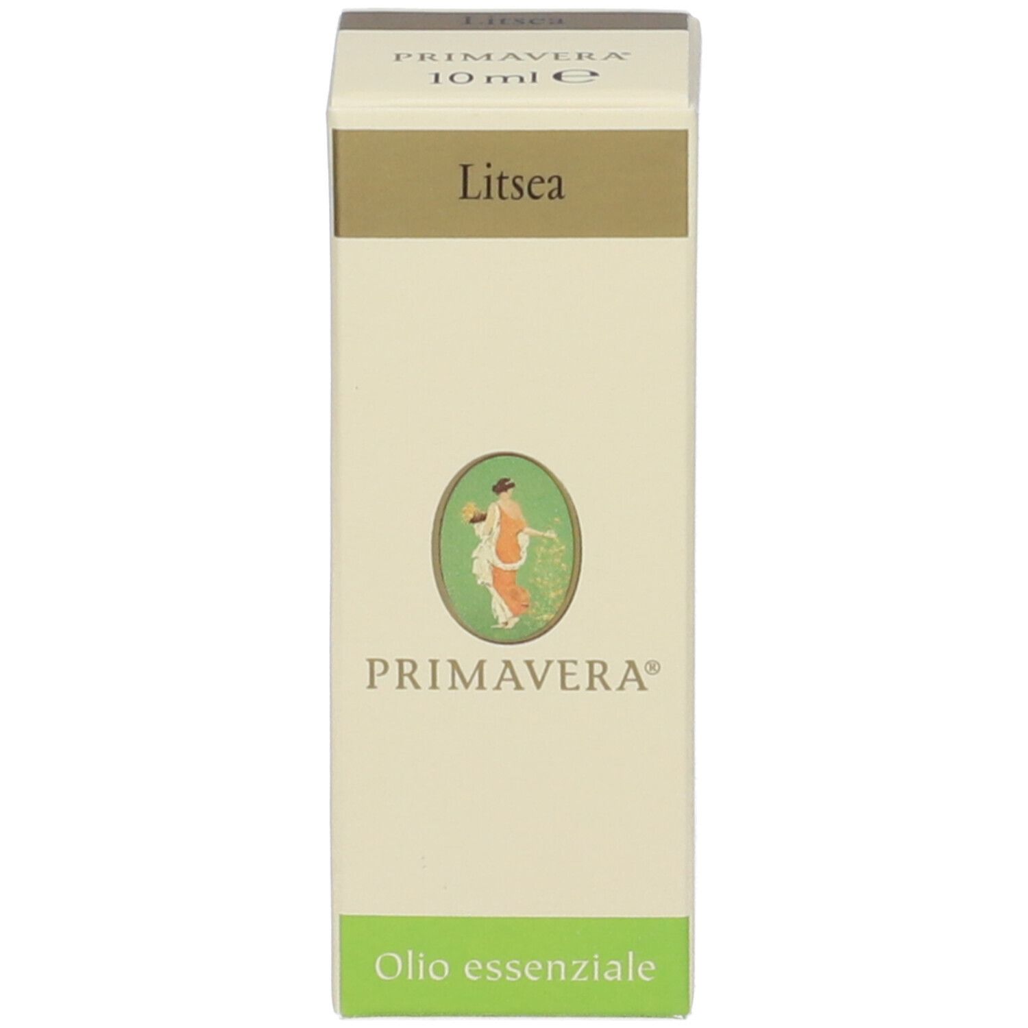 Scatola con scritte: Litsea, Primavera, Olio essenziale, 10 ml e.