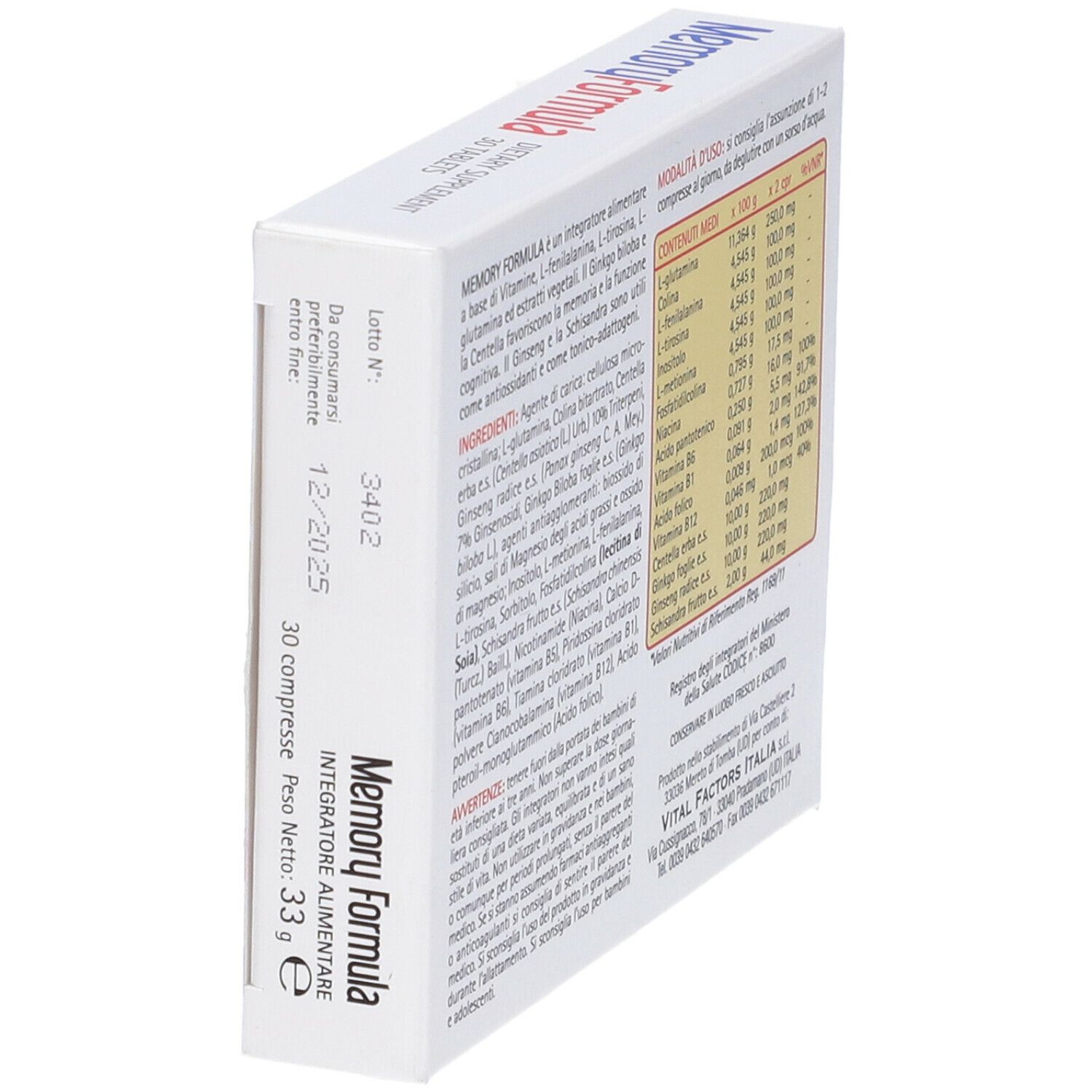 Memory Formula 30 Compresse