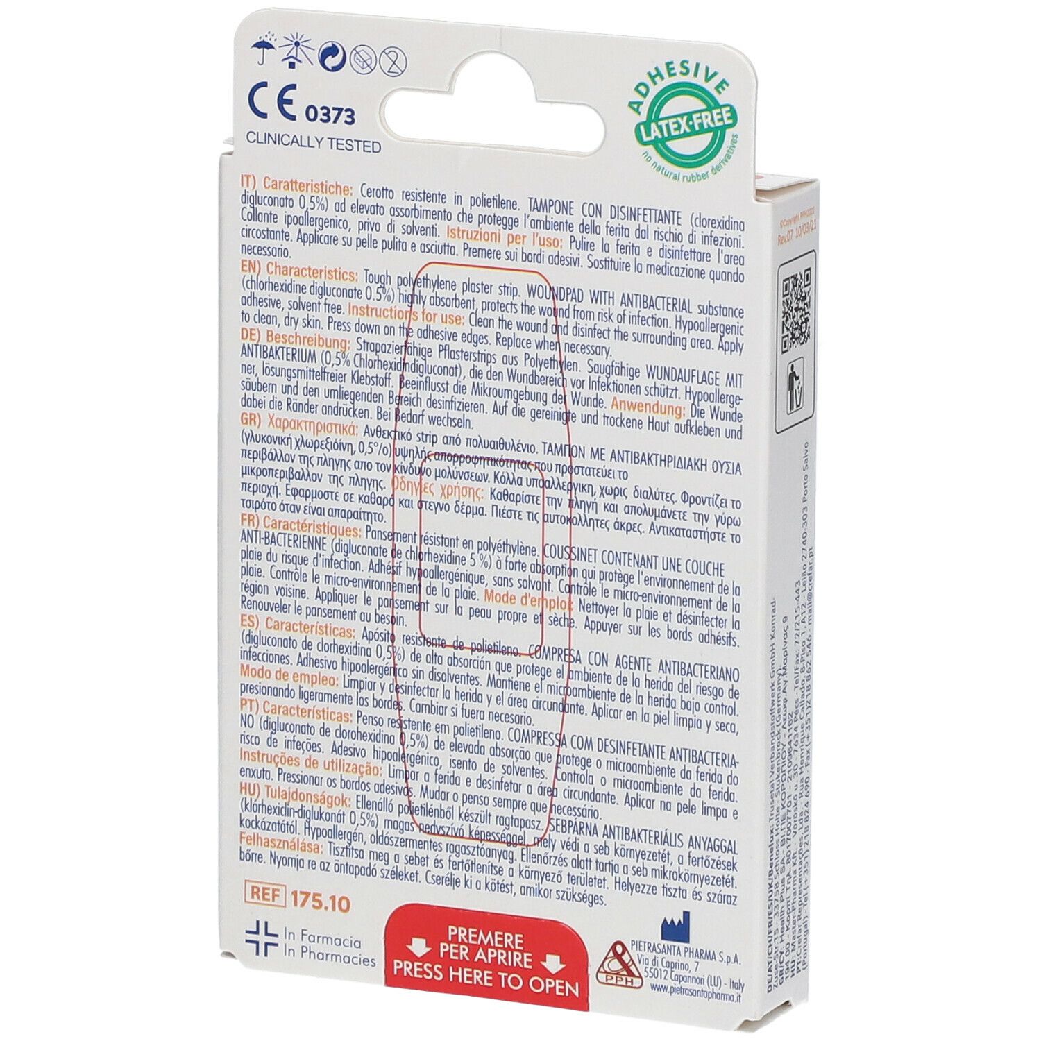 Master-Aid® Forte Med® 78 x 26 mm Grande Tampone con disinfettante