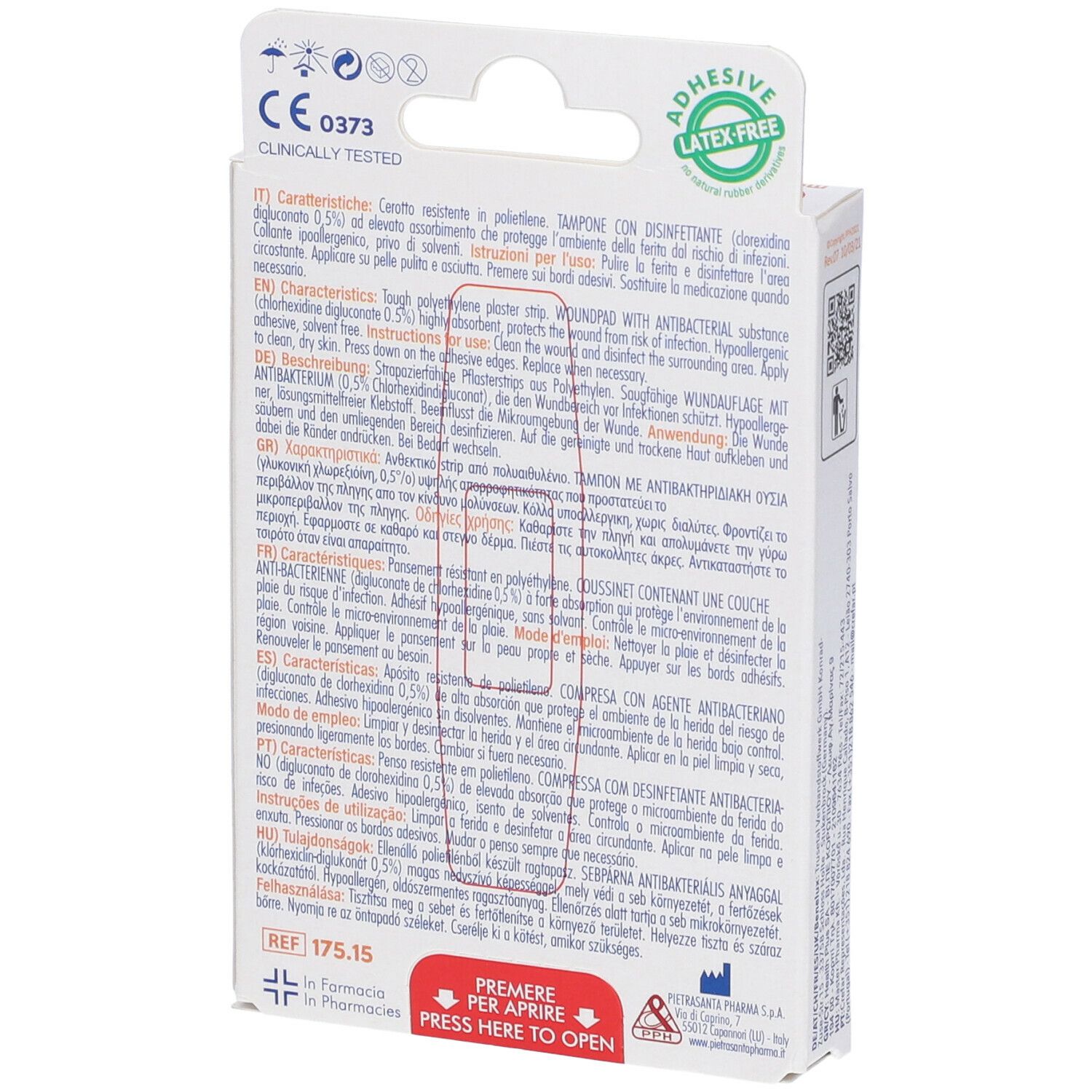 Master-Aid® Forte Med® 78 x 20 mm Medio Tampone con disinfettante