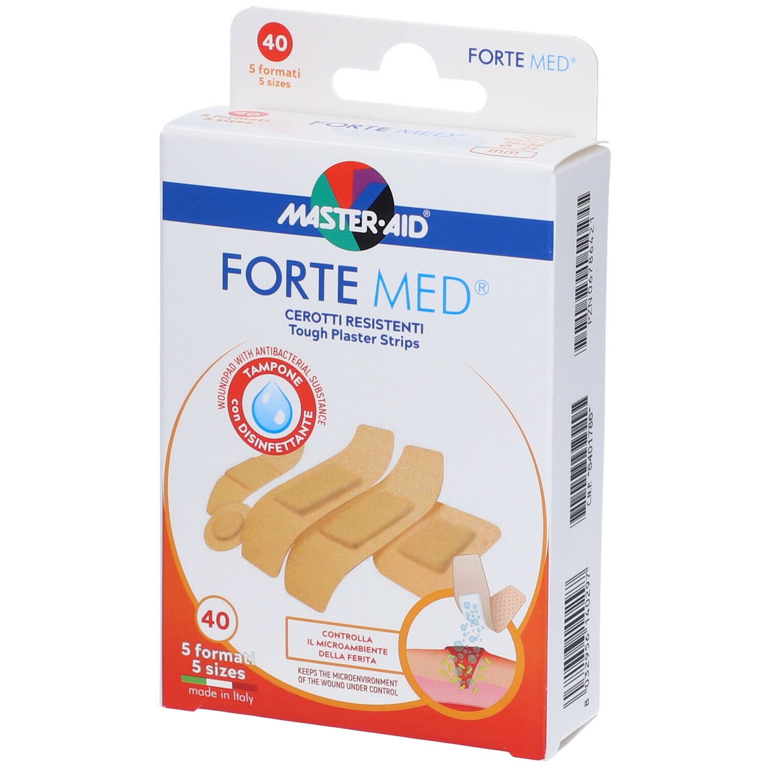 Master-Aid® Forte Med® 5 Formati, Tampone con disinfettante