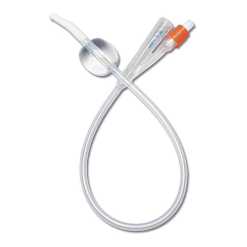Catetere Uretrale Foley in Puro Silicone CH18 Due Vie Punta in Nelaton Capacita' Del Palloncino 10ml Superficie Liscia