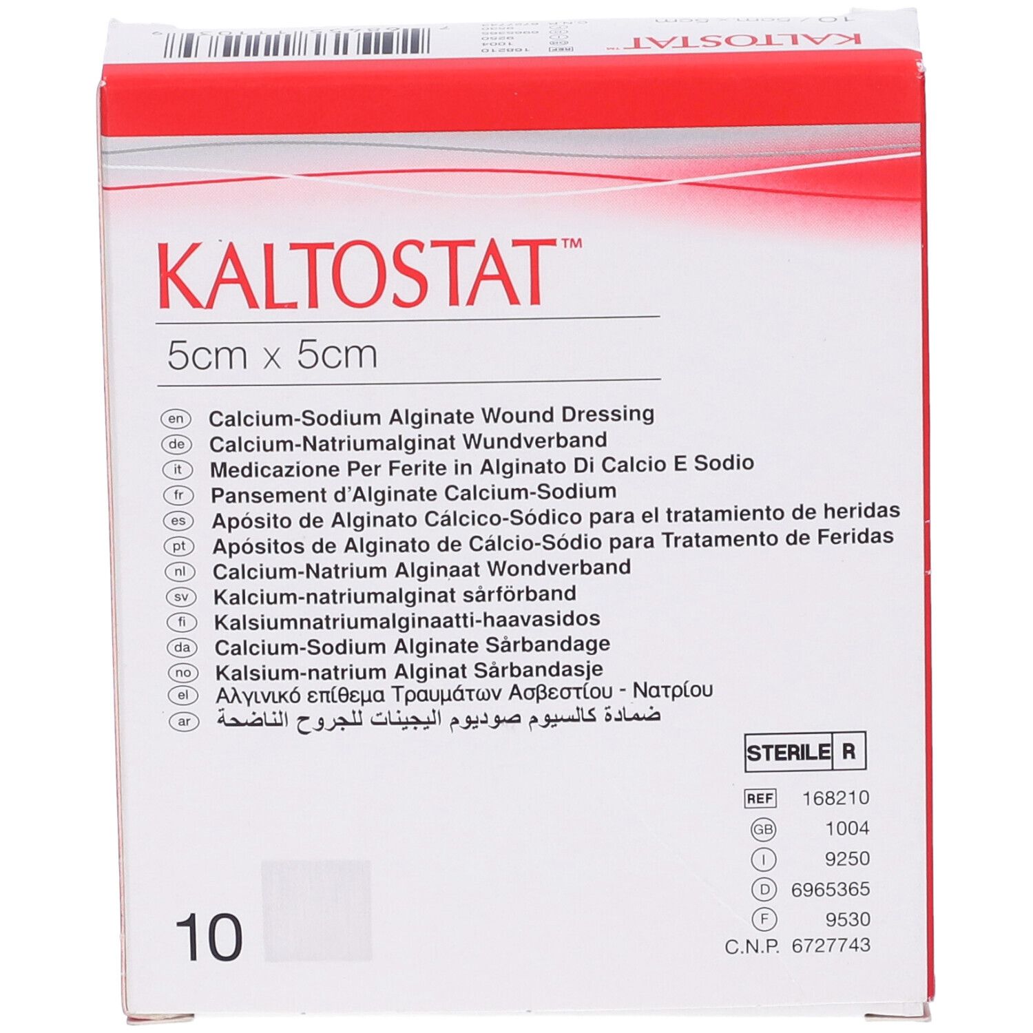 Medicazione In Alginato Di Calcio E Sodio Soffice Sterile Favorisce La Riparazione Tissutale Kaltostat 5X5Cm 10 Pezzi