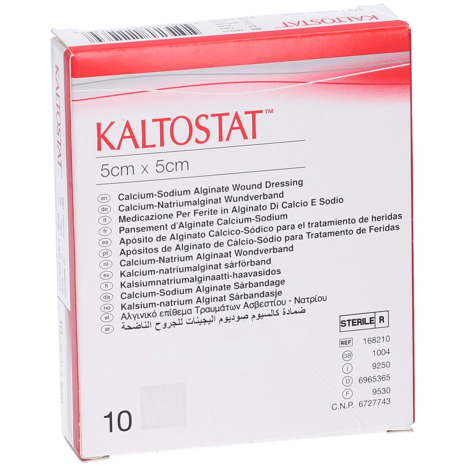 Medicazione In Alginato Di Calcio E Sodio Soffice Sterile Favorisce La Riparazione Tissutale Kaltostat 5X5Cm 10 Pezzi
