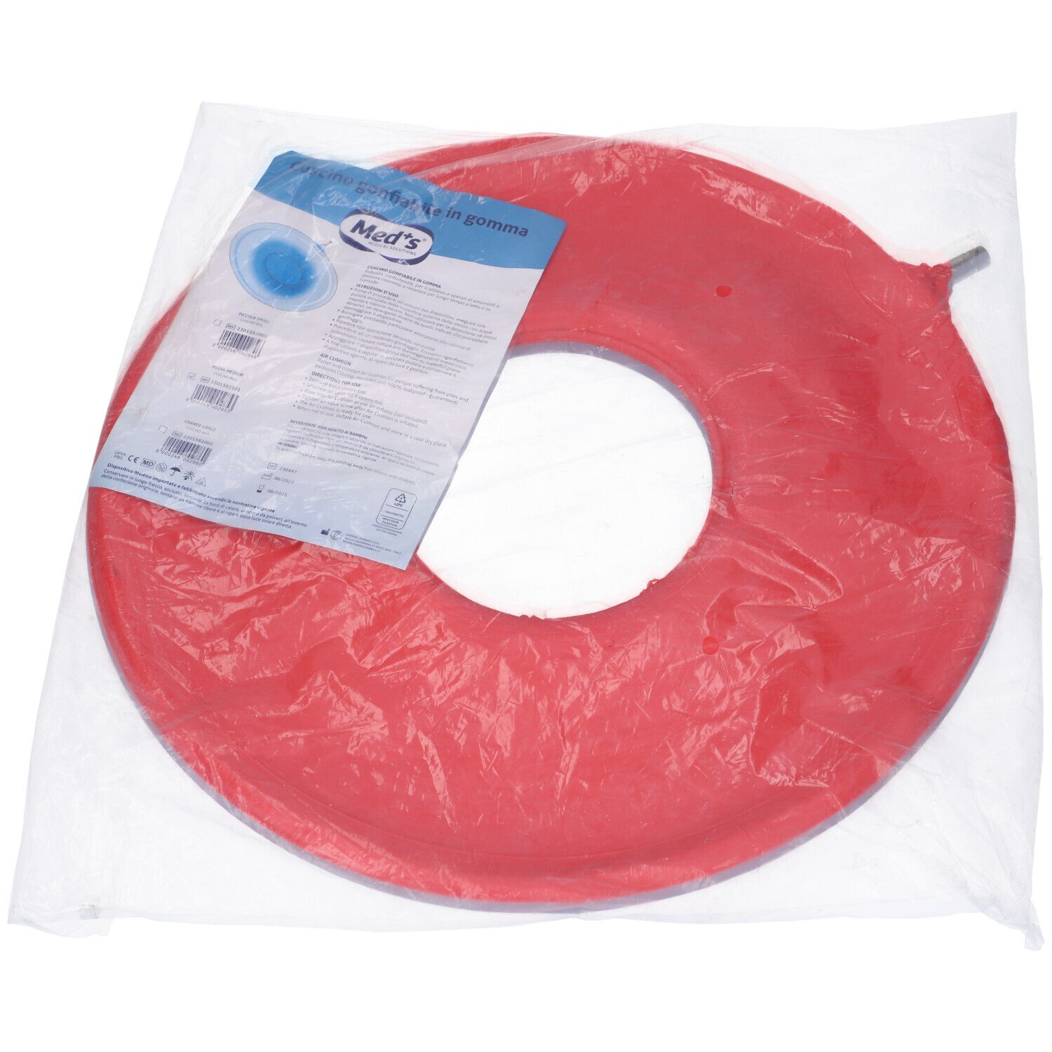 Cuscino Antidecubito Pneumatico Standard Di Gomma. Larghezza Della Ciambella 40Cm