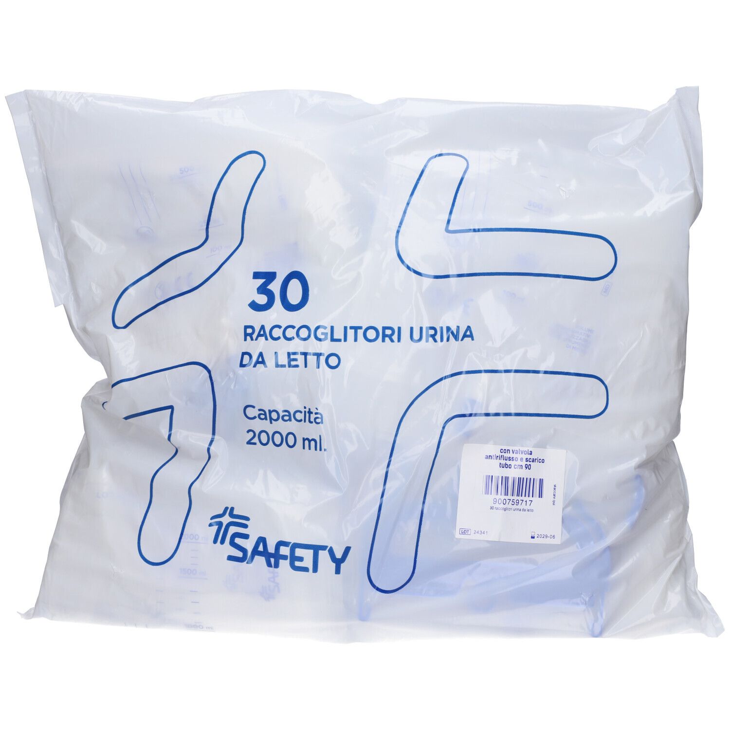 Sacca Di Drenaggio Letto Per Incontinenza Con Scarico Misura 90Cm Monouso 30 Pezzi