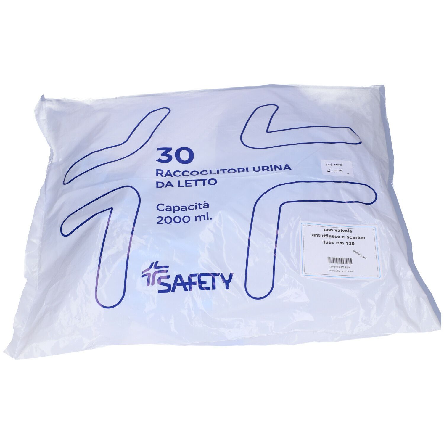 Safety Raccoglitori Urina da letto con tubo da 130 cm e valvola