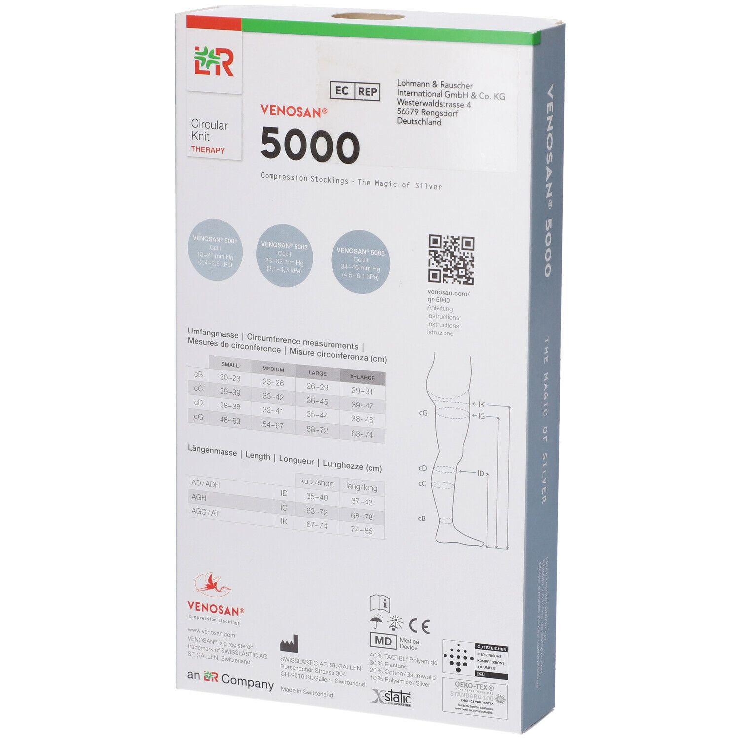 Venosan 5001 K1 Gambaletto Messico Lungo Punta Aperta M