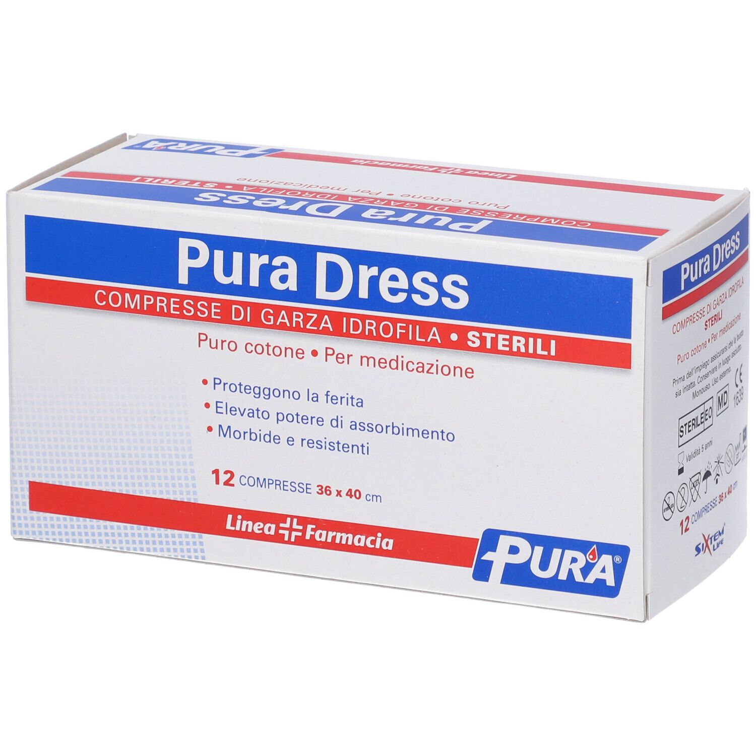 Garza Idrofila Pura Dress 36X40Cm 12 Pezzi