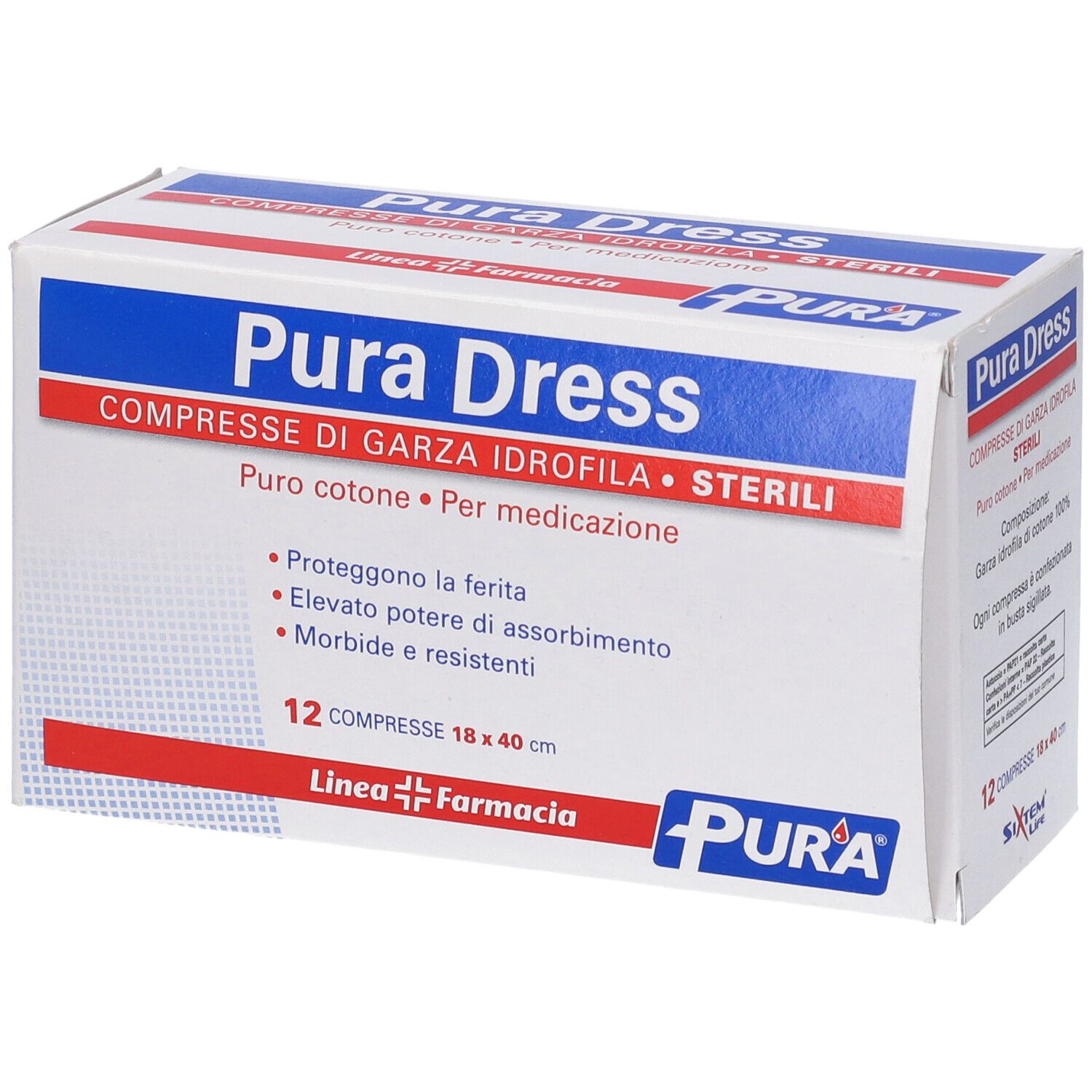 Garza Idrofila Pura Dress 18X40Cm 12 Pezzi