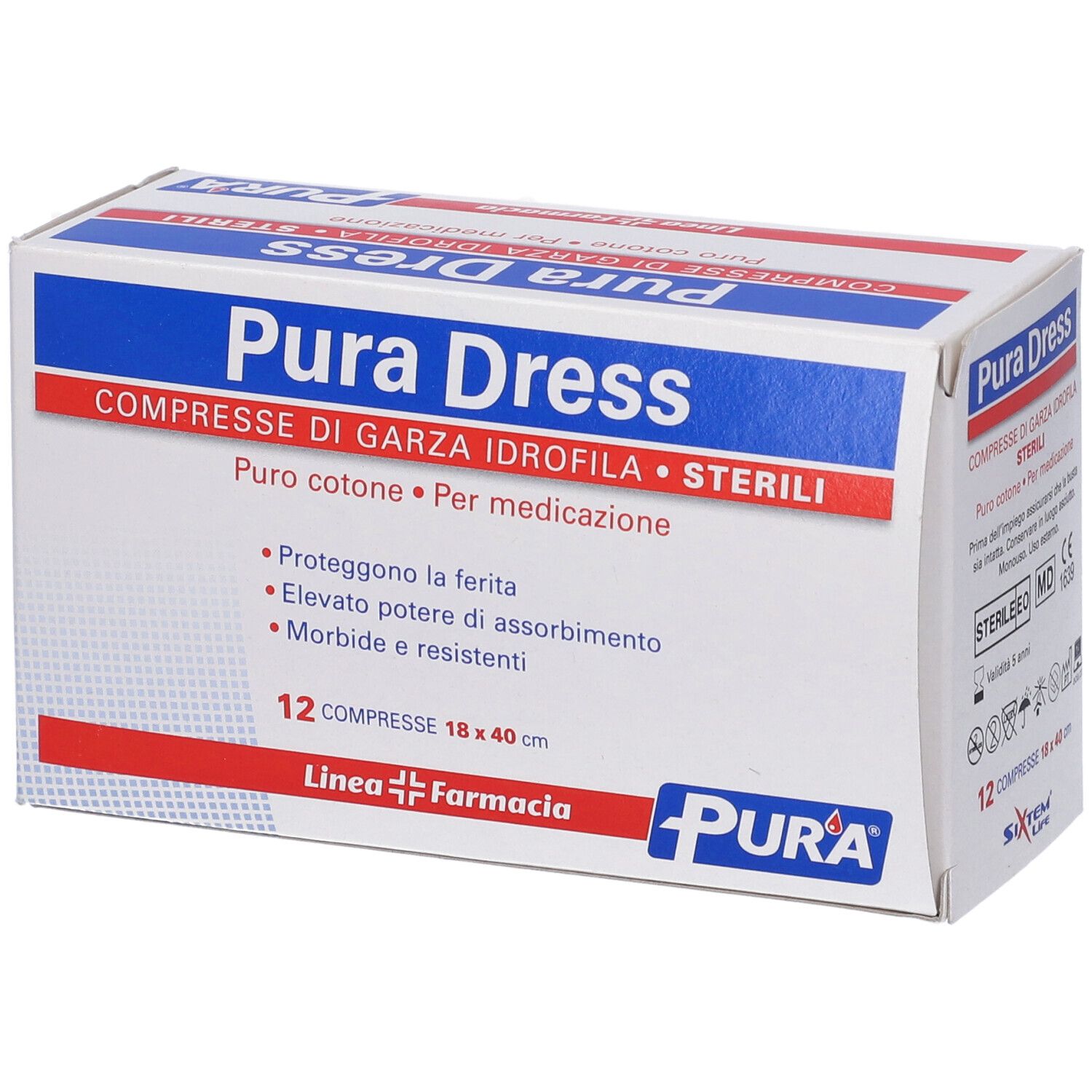 Garza Idrofila Pura Dress 18X40Cm 12 Pezzi