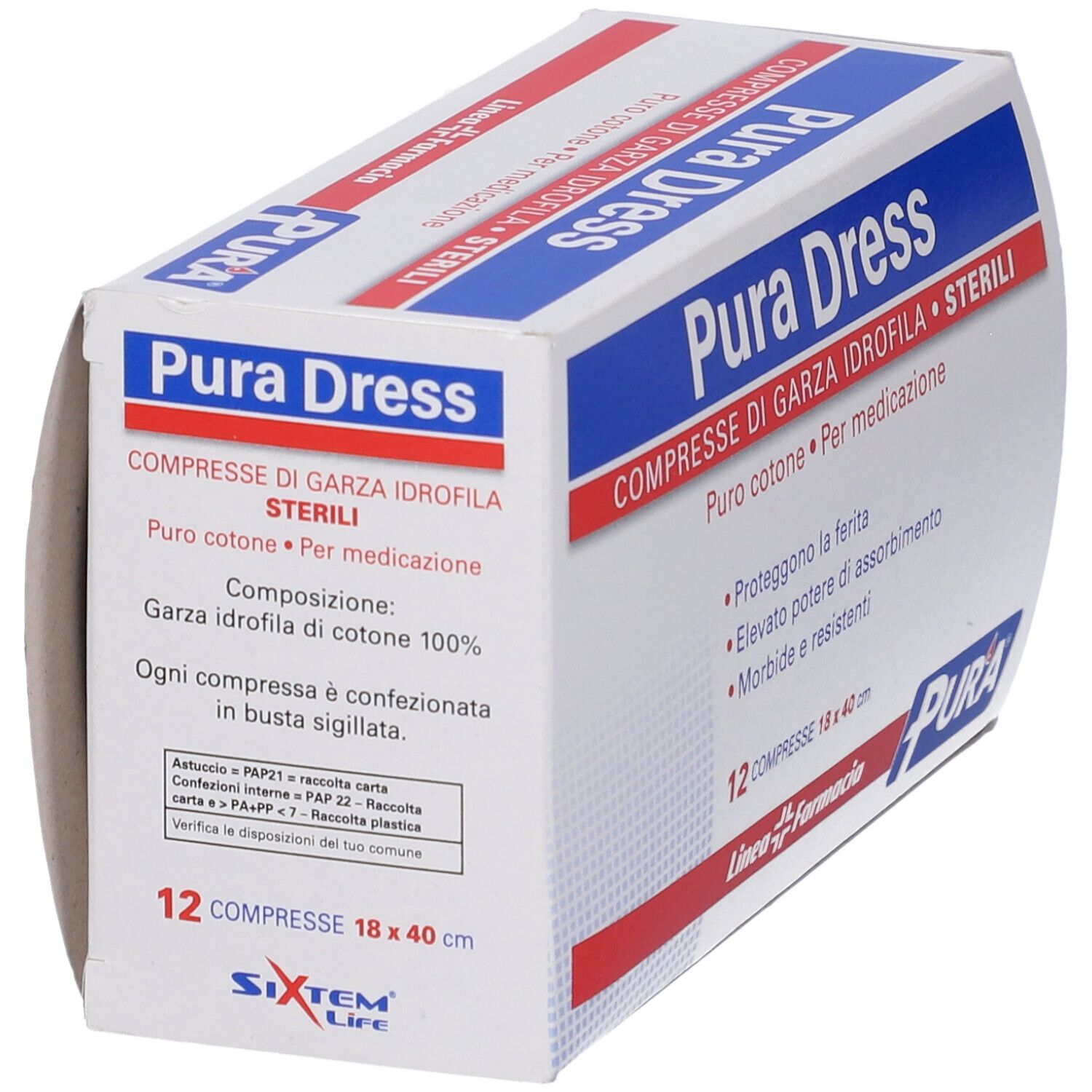Garza Idrofila Pura Dress 18X40Cm 12 Pezzi