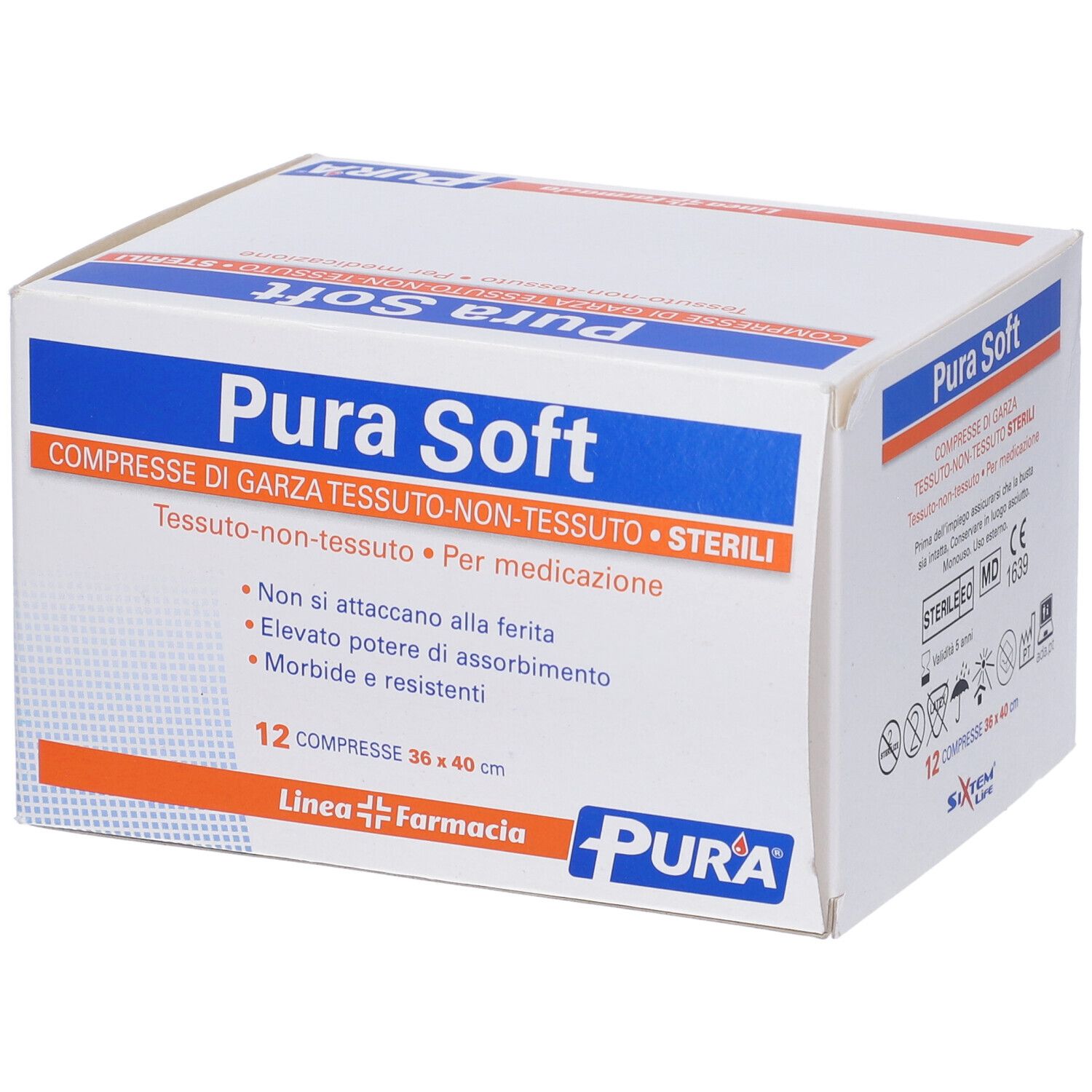 Garza In Tessuto Non Tessuto Pura Soft 36X40Cm 12 Pezzi