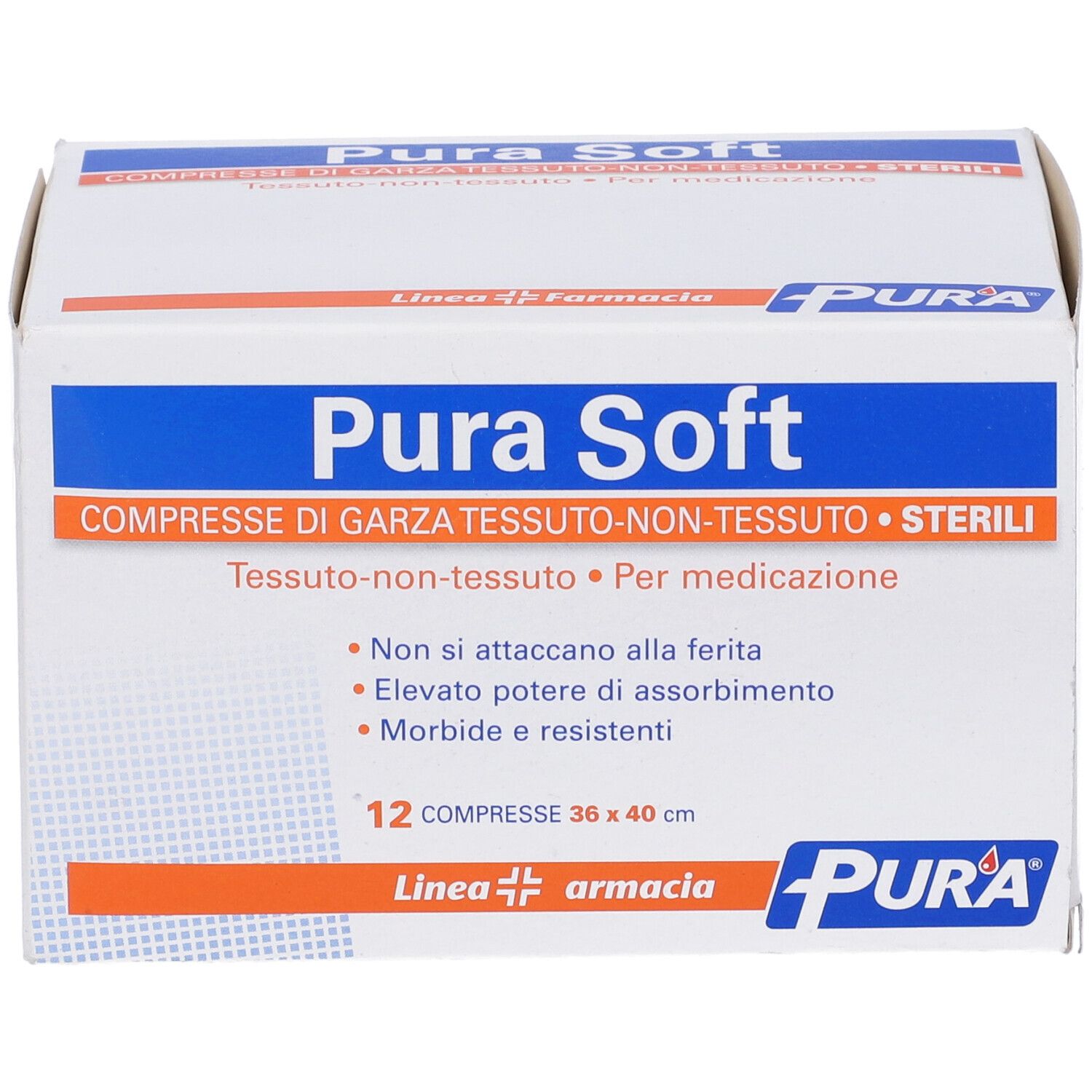 Garza In Tessuto Non Tessuto Pura Soft 36X40Cm 12 Pezzi