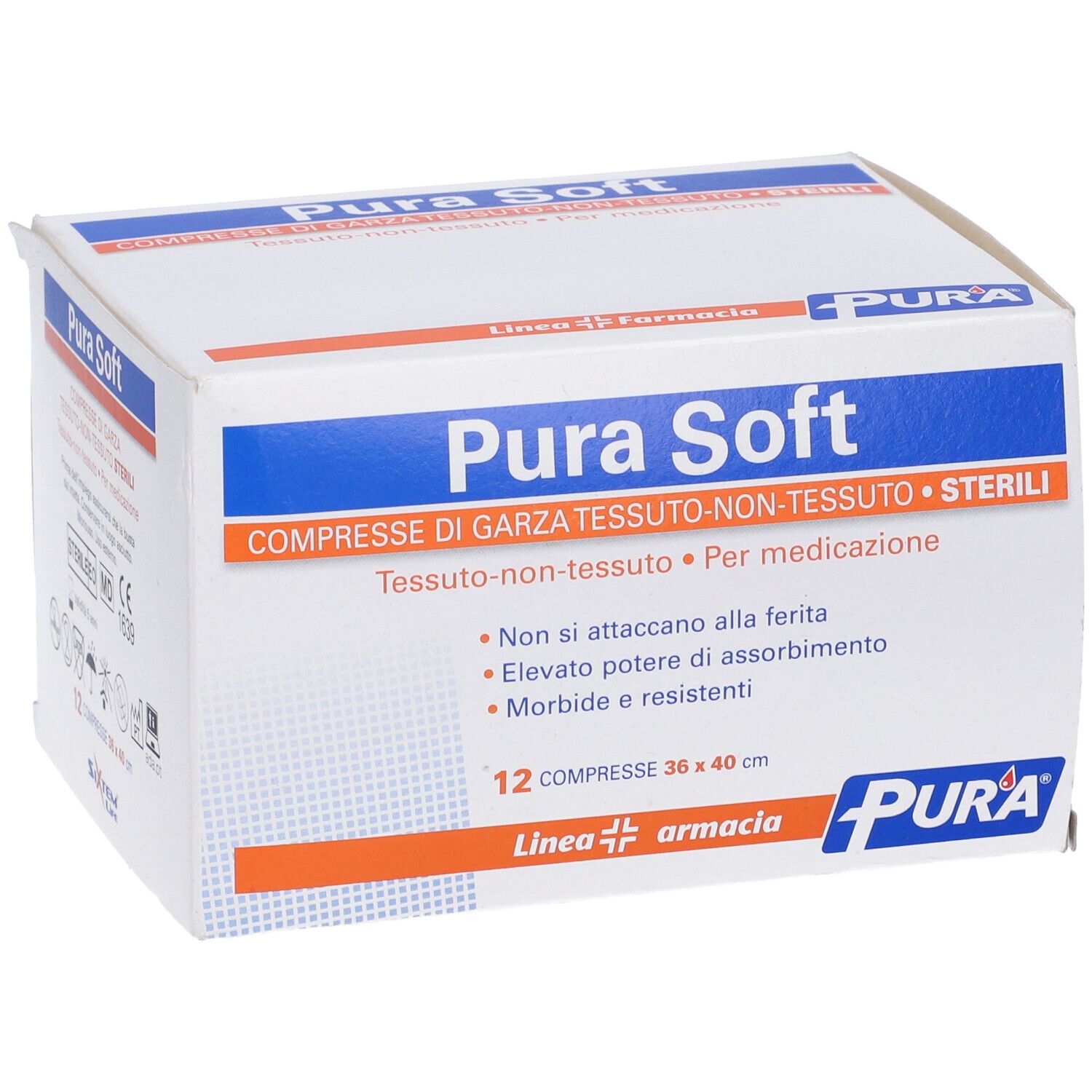 Garza In Tessuto Non Tessuto Pura Soft 36X40Cm 12 Pezzi