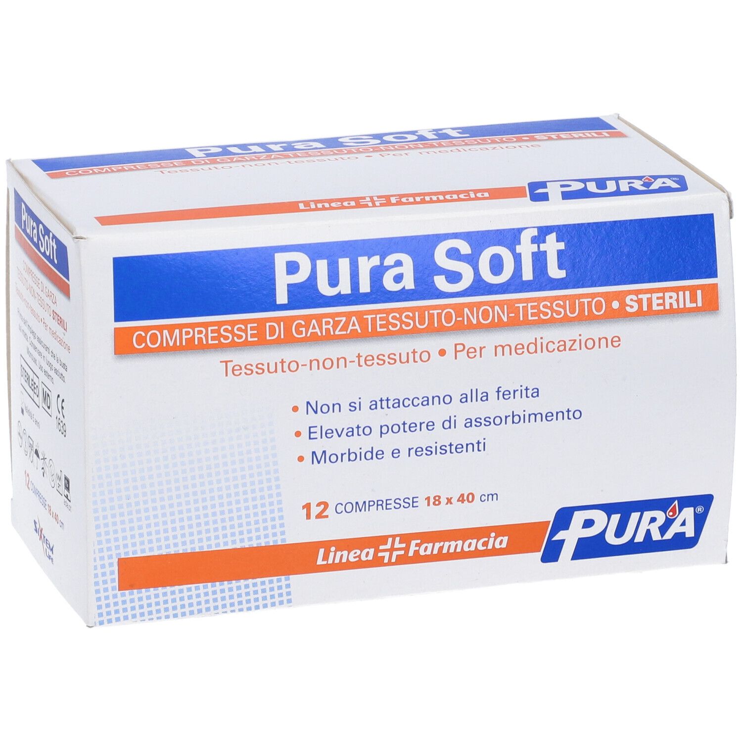 Garza In Tessuto Non Tessuto Pura Soft 18X40Cm 12 Pezzi