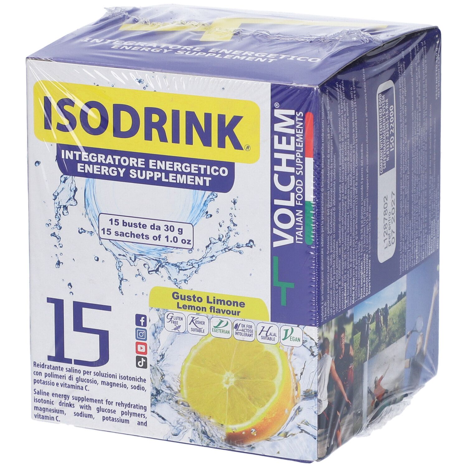 VOLCHEM Isodrink 15 Sali Minerali E Maltodestrine In Polvere Solubile Gusto Limone