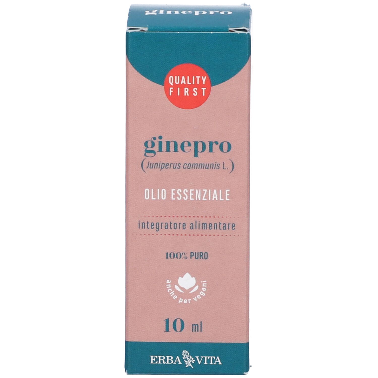 Confezione olio essenziale di ginepro, 10 ml. Contiene Juniperus communis L. Marca Erba Vita.