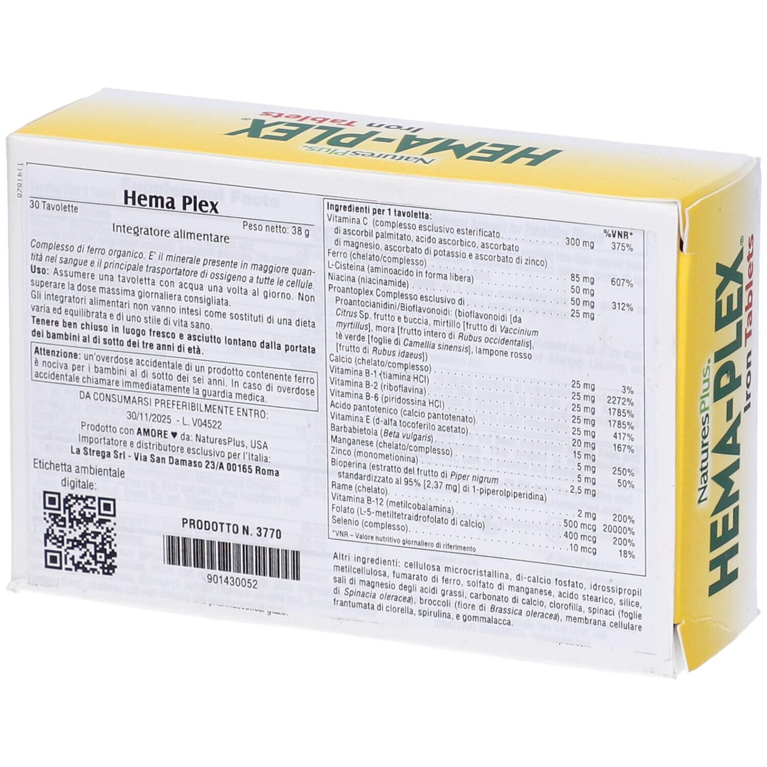 Hema Plex Ferro Organico 30 Tavolette