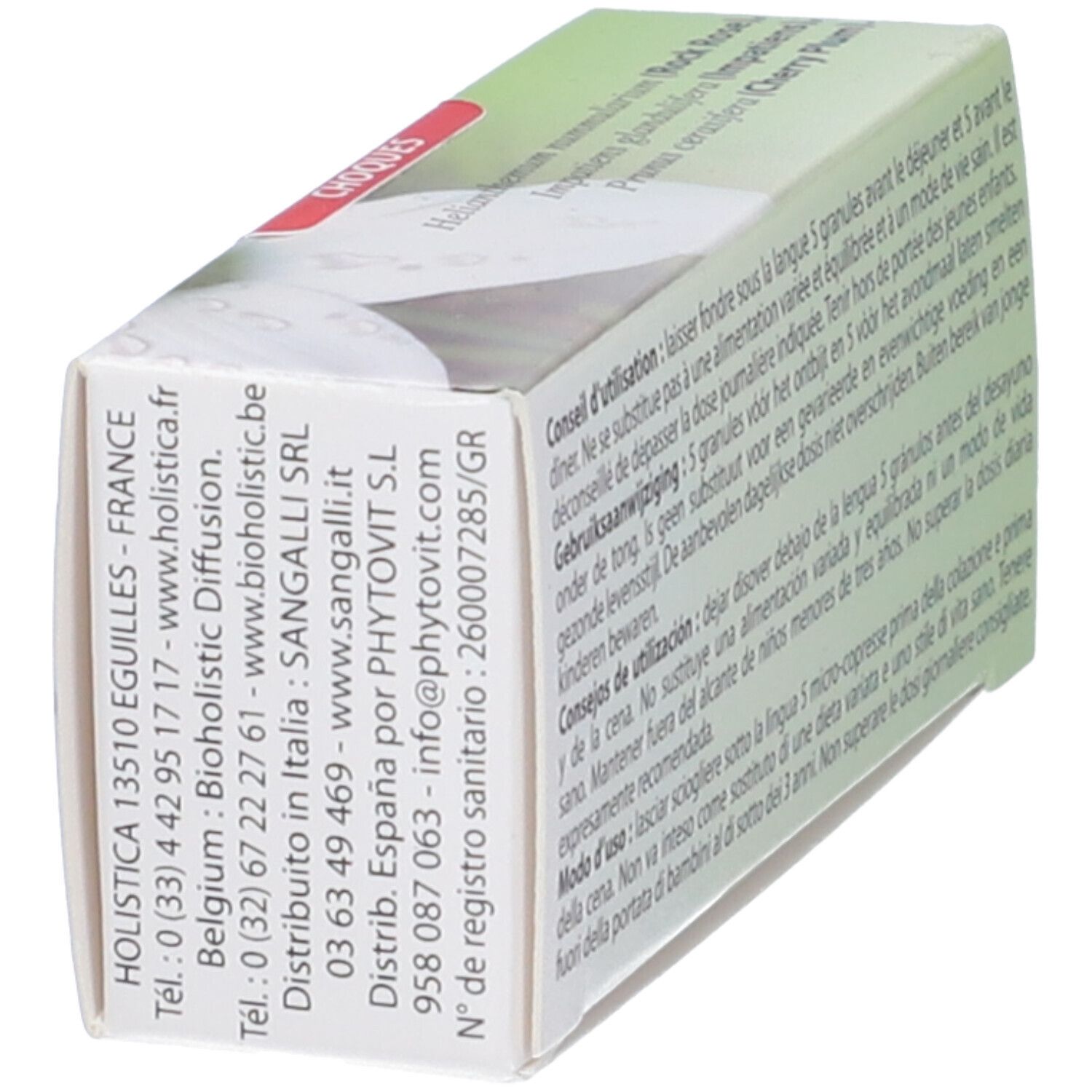 Scatola Flower Complex N°1 Traumi Granuli, angolata. Testo con consigli d'uso in più lingue.