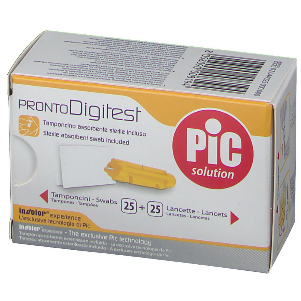 Pic Solution Pronto Digitest 25 Tamponcini + 25 Lancette 30G