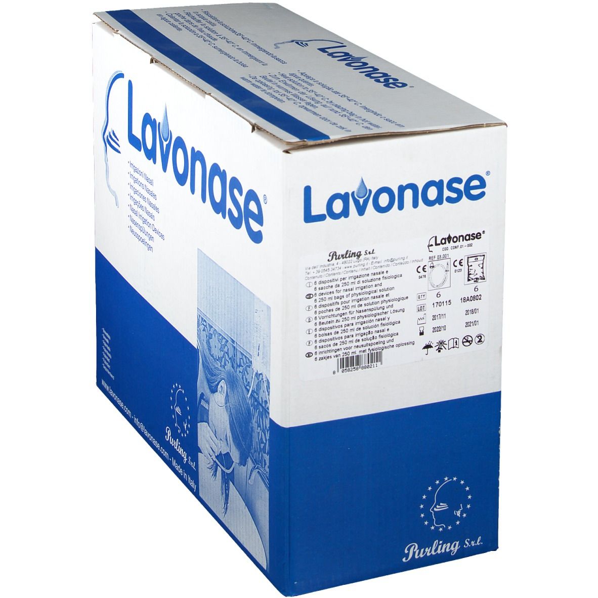 Farmahope  Irrigation nasale lavonase 250 ml 12 pièces Pharmacie