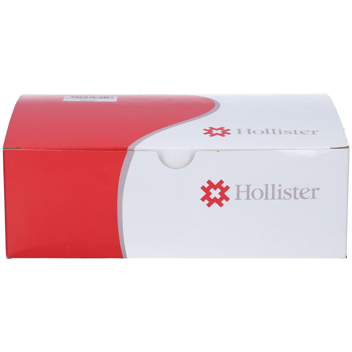 Confezione bianca e rossa. Logo Hollister. Imballaggio del prodotto.