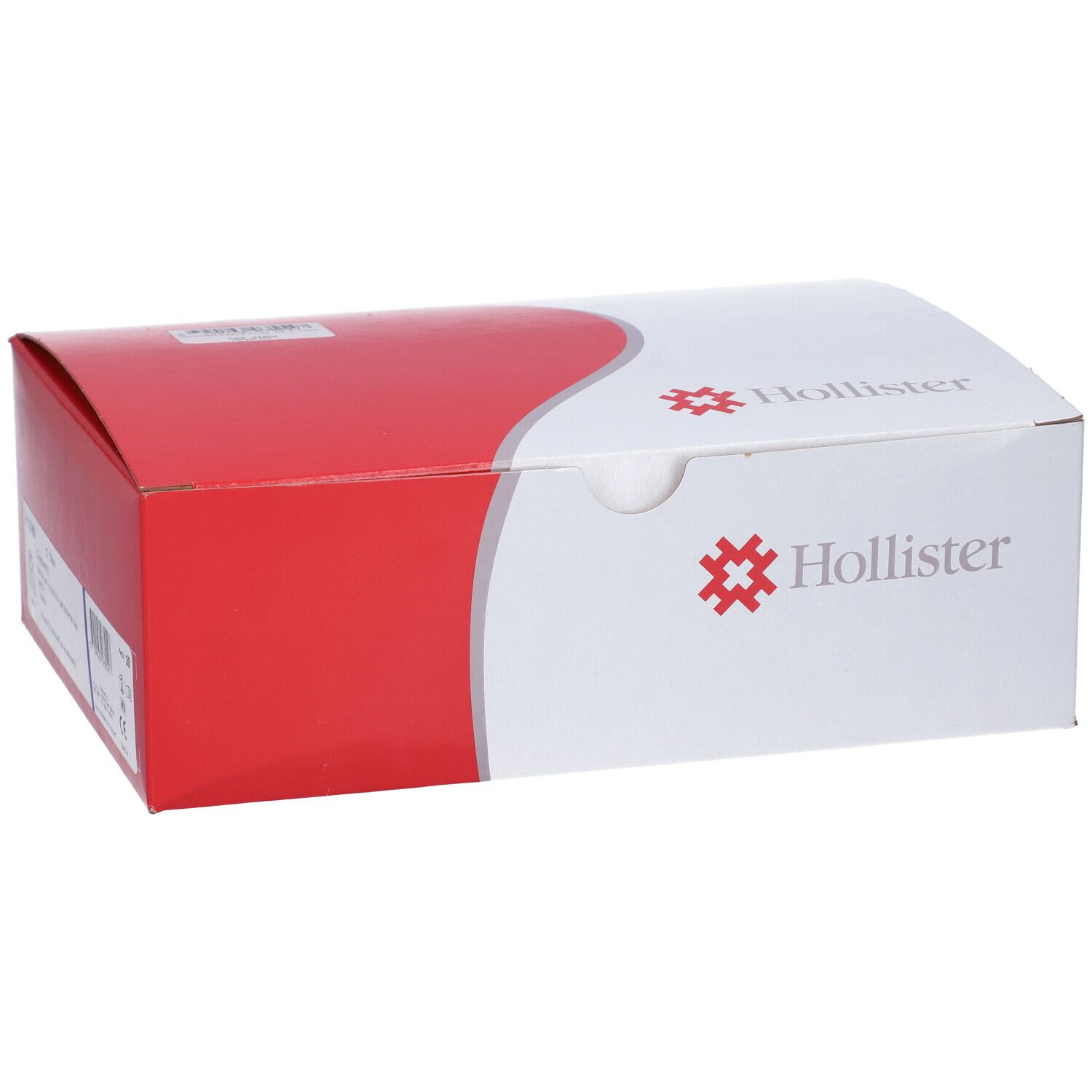 Confezione bianca e rossa. Logo Hollister. Imballaggio del prodotto.