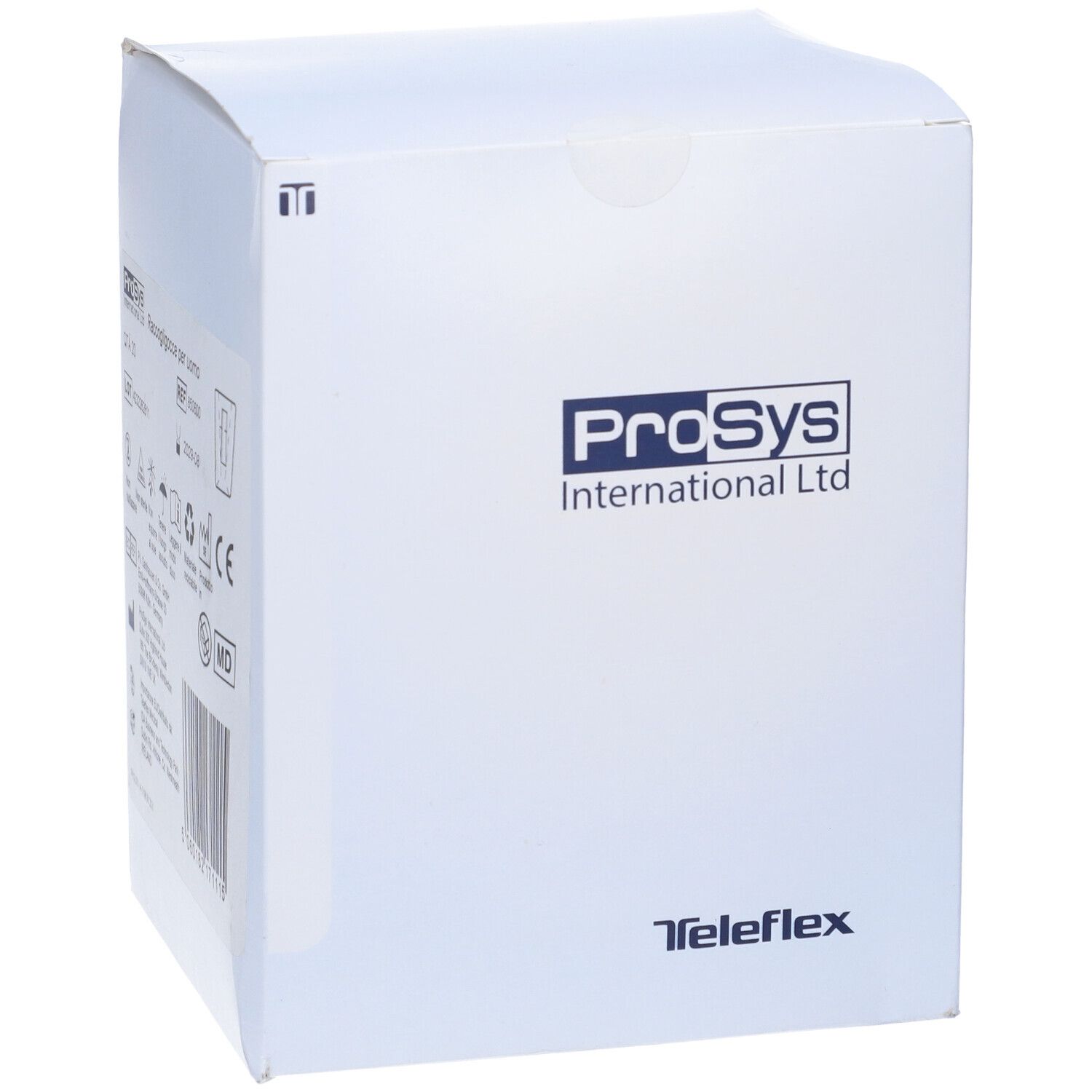 Scatola bianca con loghi ProSys e Teleflex. Contiene prodotti medici.