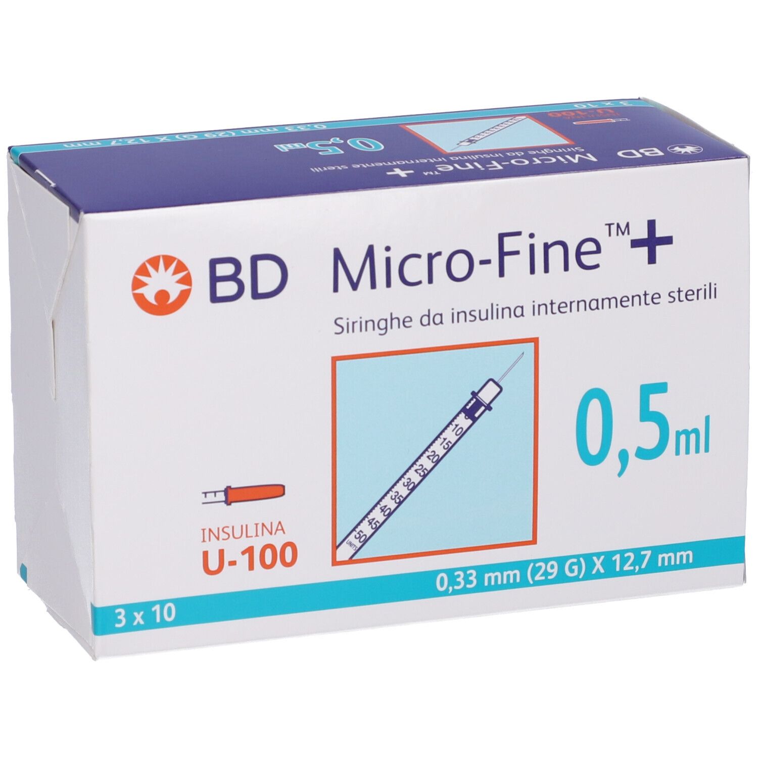 BD Micro-Fine™ + 0,5 ml 0,33 ml (29G) x 12,7 mm