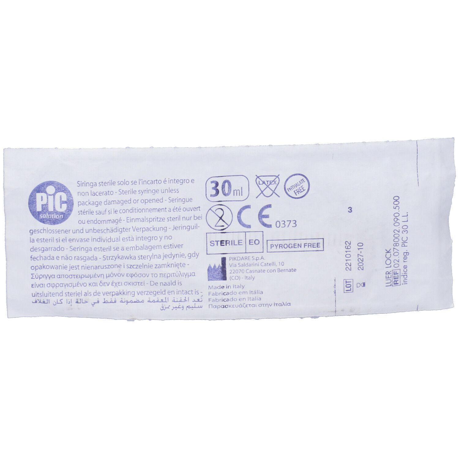 Siringa Pic Monouso Sterile 30ml