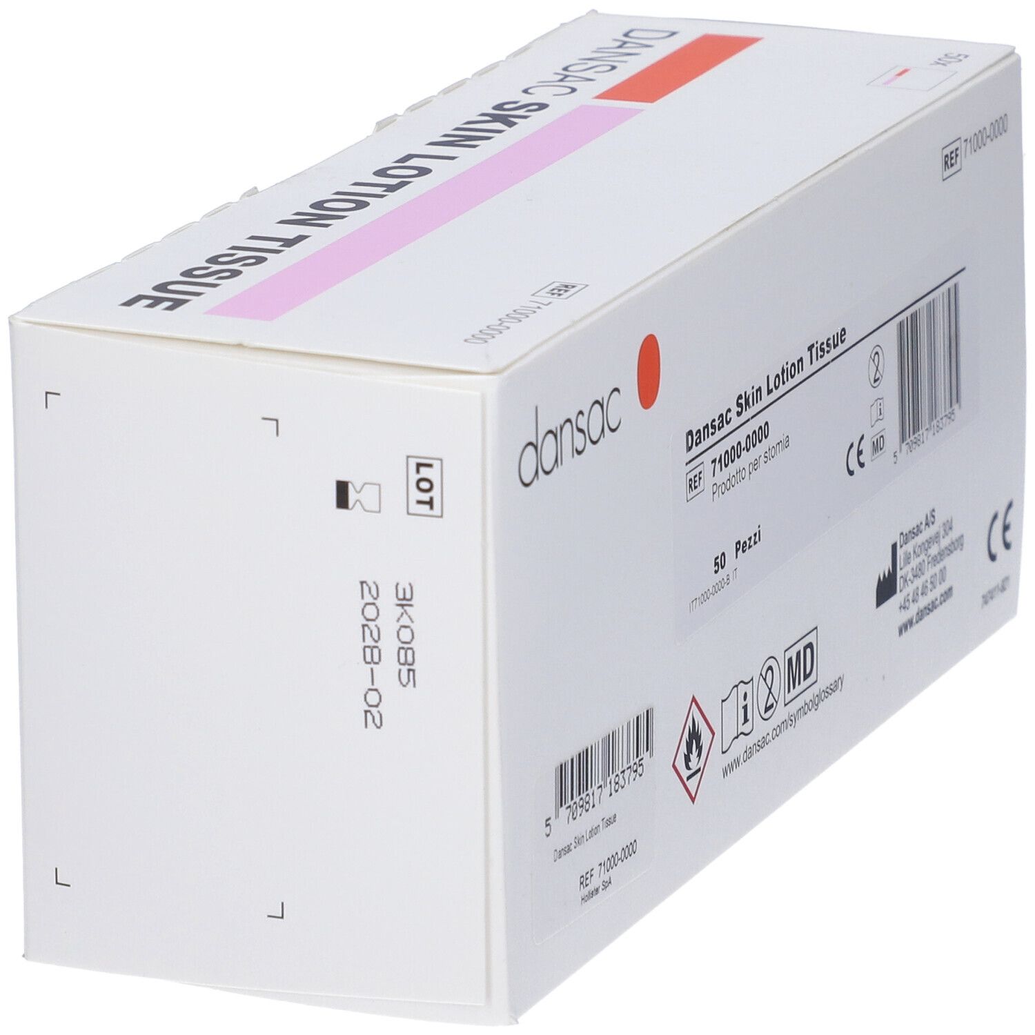 Dansac Salvietta Con Lozione Igienizzante Area Peristomale 50 Pezzi