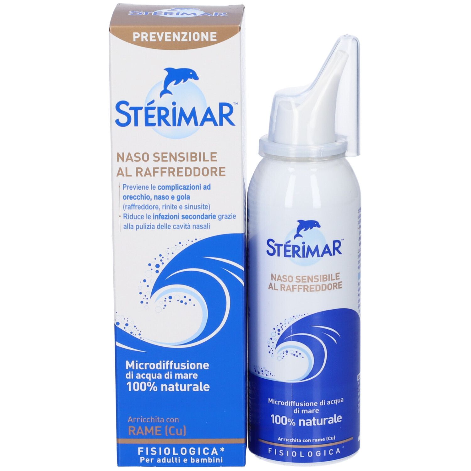Spray nasale Sterimar Cu e confezione.
