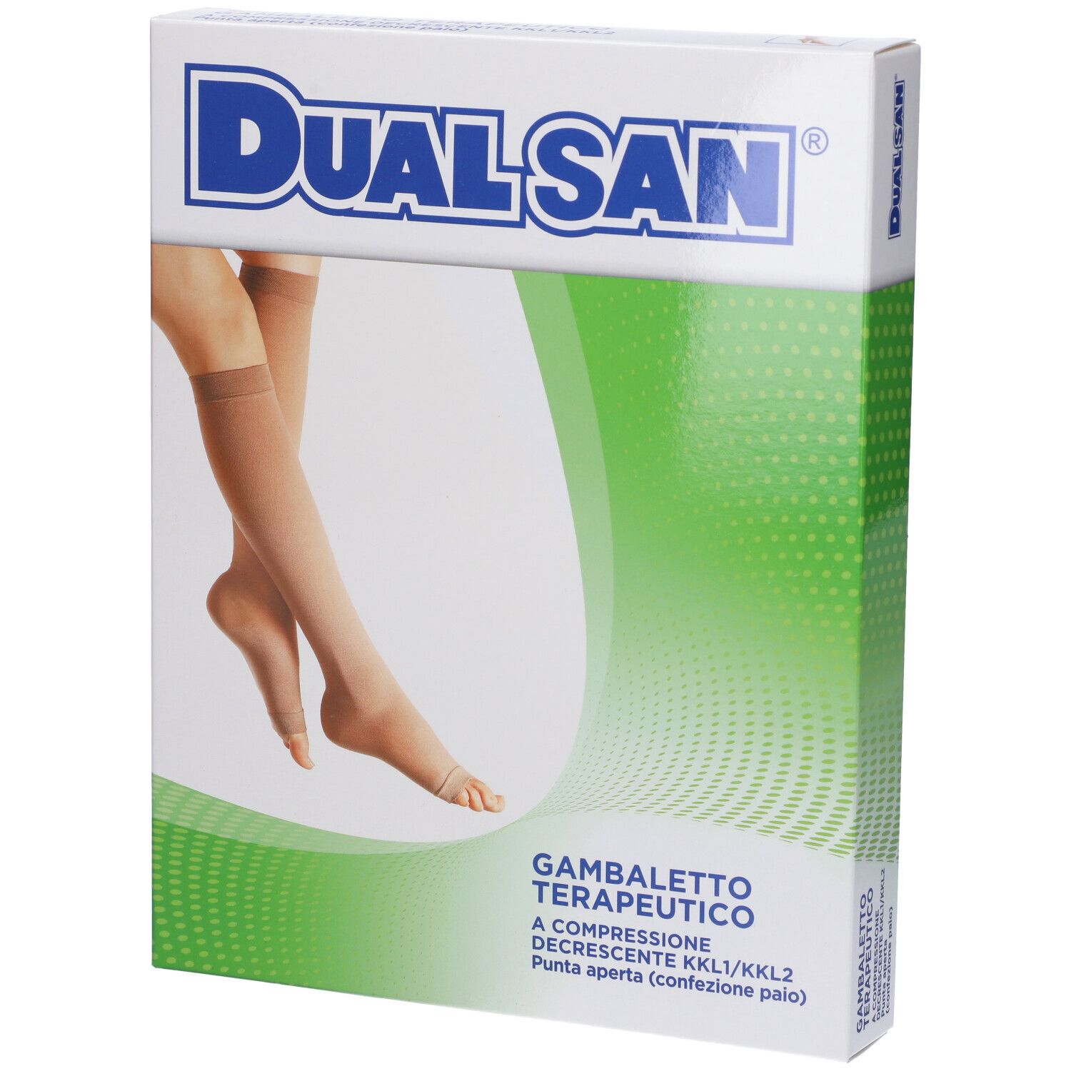 Gambaletto Terapeutico Dualsan A Compressione Decrescente Kkl1 Punta Aperta Beige Unisex 2 1 Paio