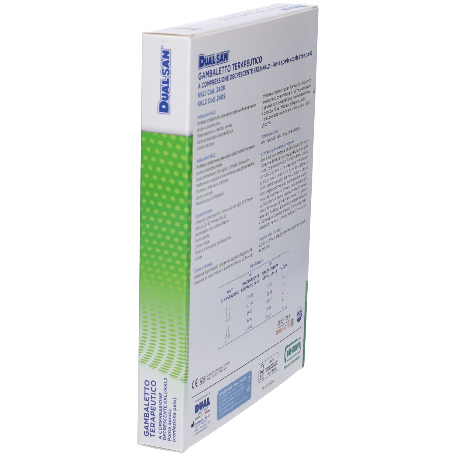 Gambaletto Terapeutico Dualsan A Compressione Decrescente Kkl1 Punta Aperta Beige Unisex 2 1 Paio