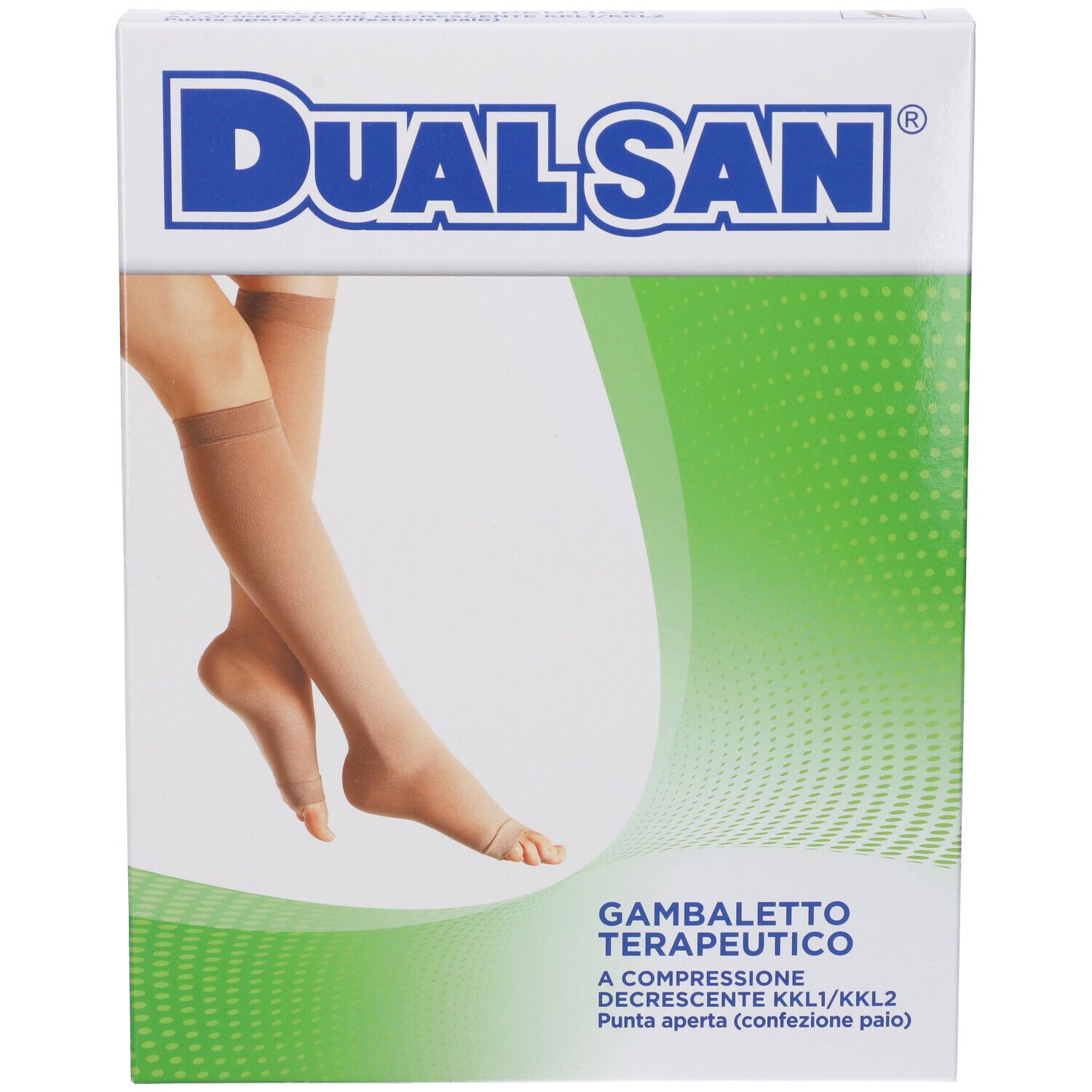 Gambaletto Terapeutico Dualsan A Compressione Decrescente Kkl1 Punta Aperta Beige Unisex 2 1 Paio