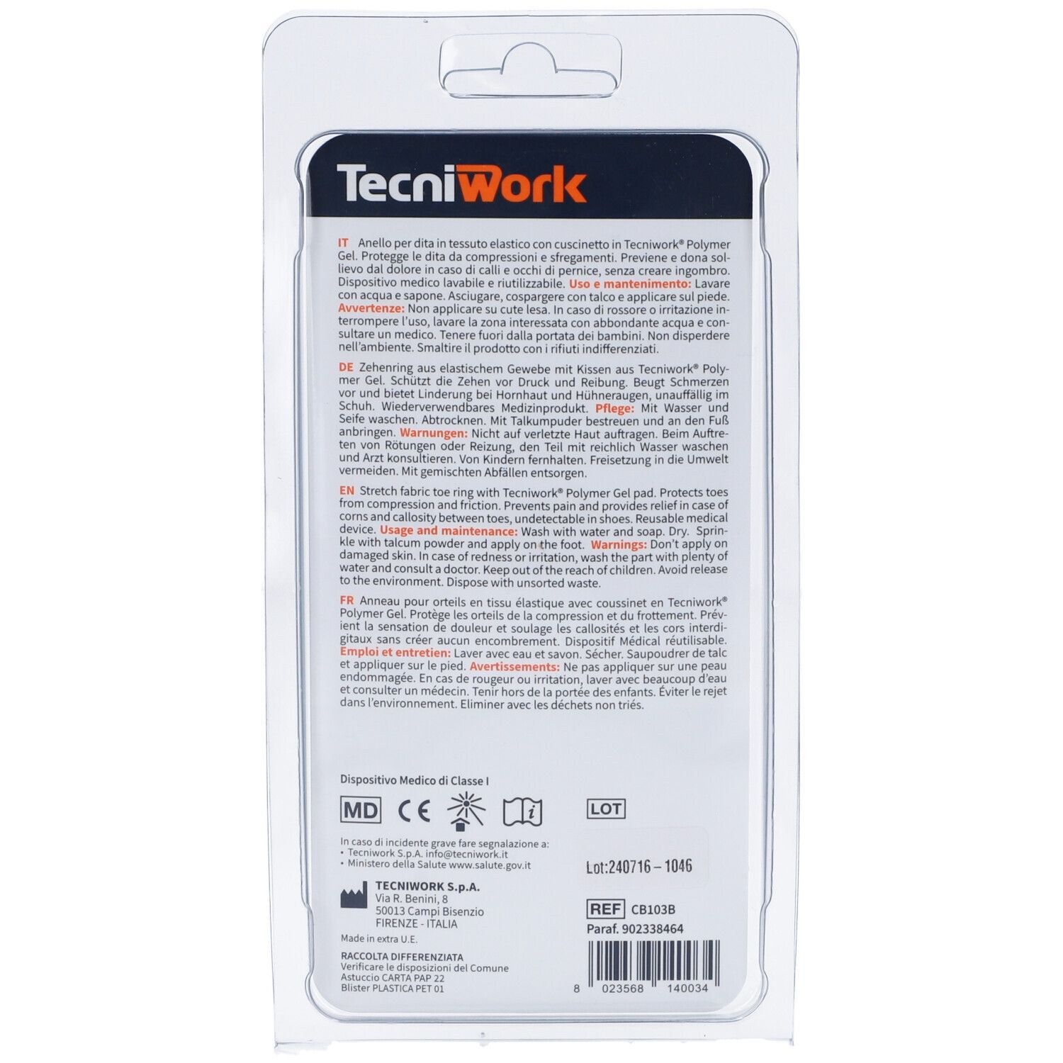 Tecniwork Biogel Anello Dita Misura L