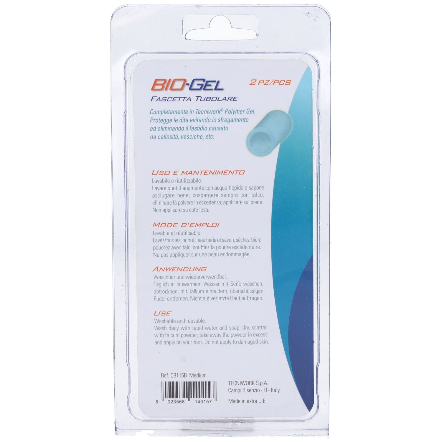 Tecniwork Biogel Fascetta Tubolare per Dita Misura M