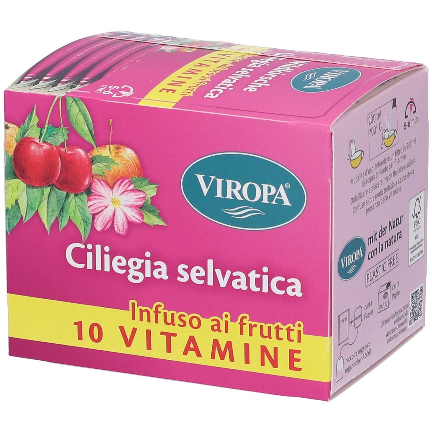 Viropa Infuso alla Frutta 10 Vitamine Ciliegia Selvatica Bustine