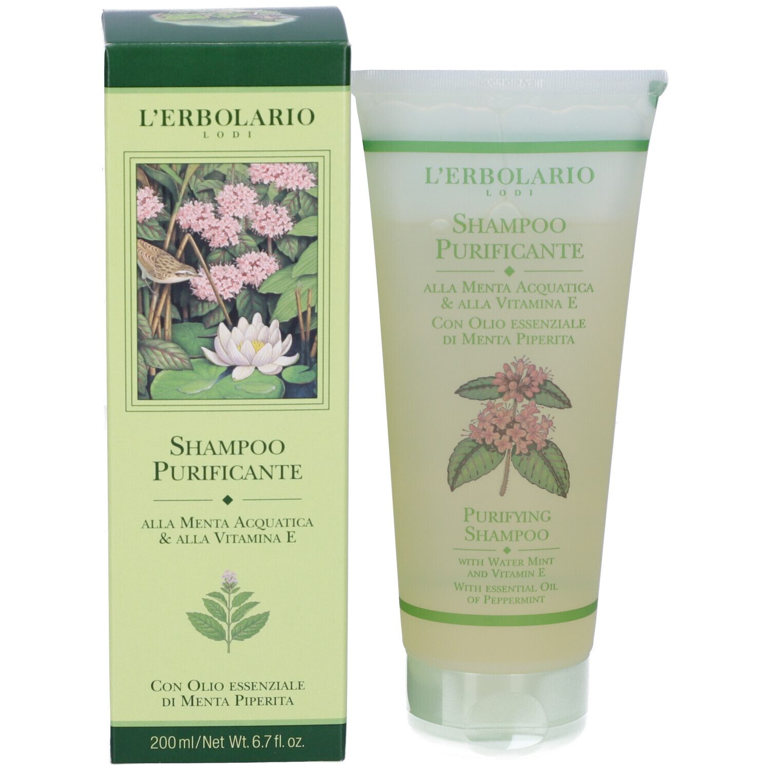 Shampoo Purificante Menta Acquatica & Vitamina E 200 Ml