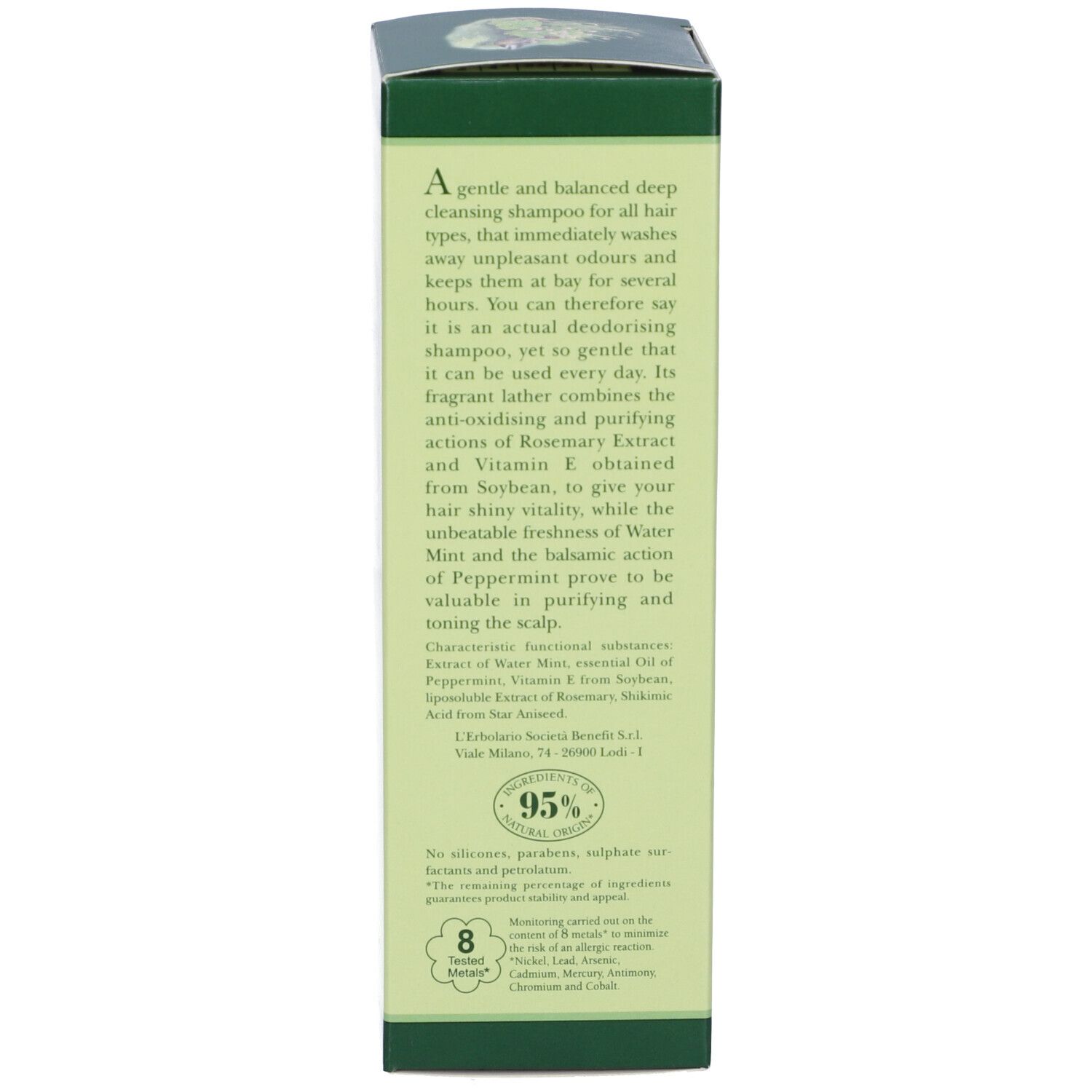 Shampoo Purificante Menta Acquatica & Vitamina E 200 Ml