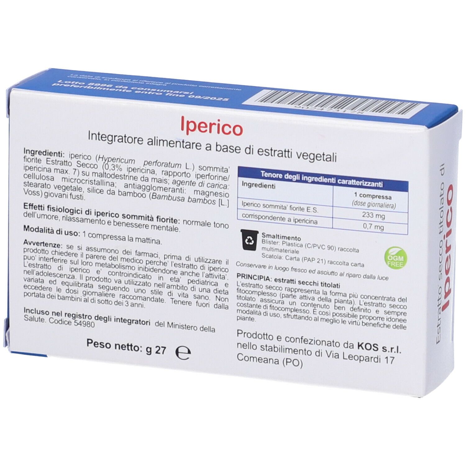 KOS Iperico Compresse