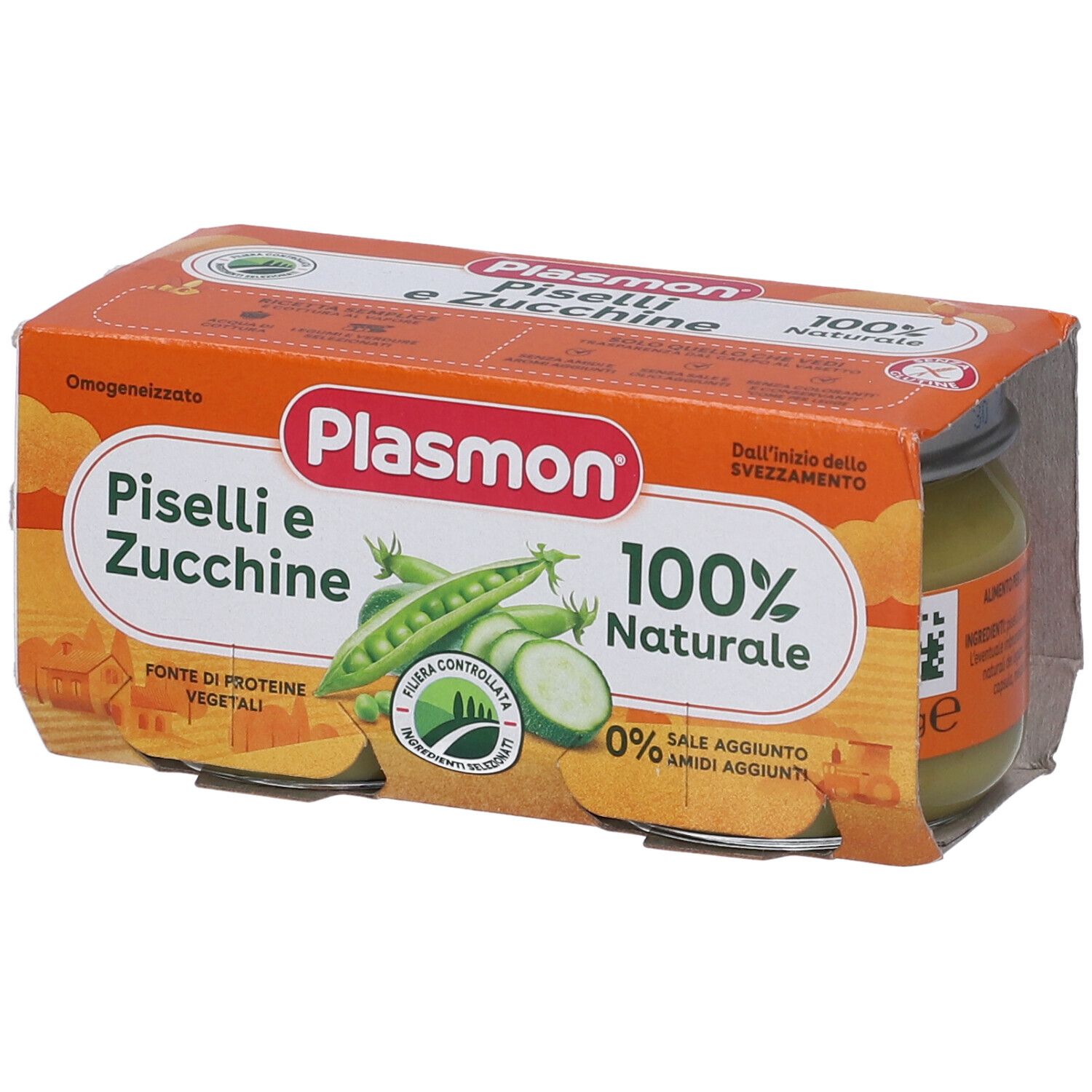 Plasmon Omogeneizzato Piselli Zucchine 80 G X 2 Pezzi