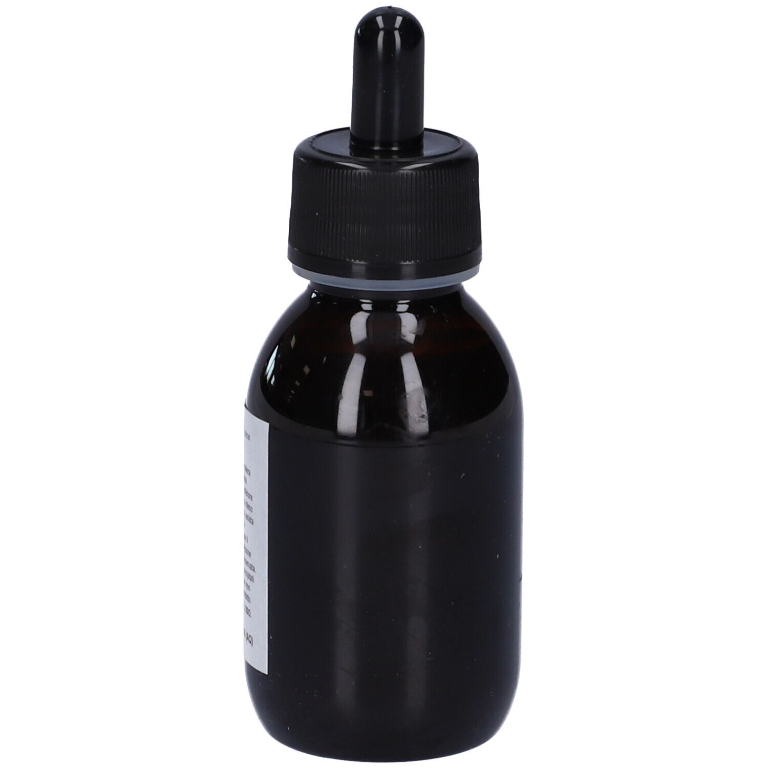 Flacone di vetro marrone con tappo nero e contagocce. Etichetta con informazioni sul prodotto. FITOX 17.