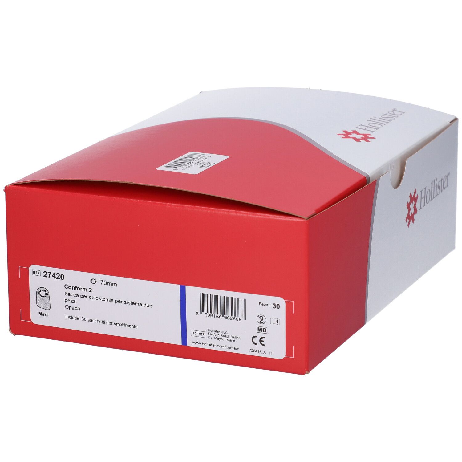 Sacca Chiusa Per Colostomia Conform 2, flangia 70mm, 30 pezzi.