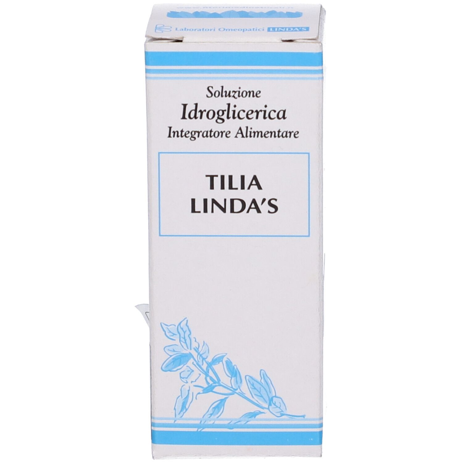 Confezione del prodotto. Scritta Tilia Linda's, ingredienti e informazioni.